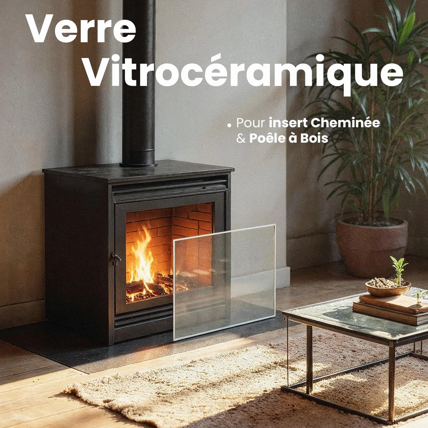 Invicta Chatel 361 x 271 x 4 mm Verre de Rechange Haute Température jusqu'à 800°C