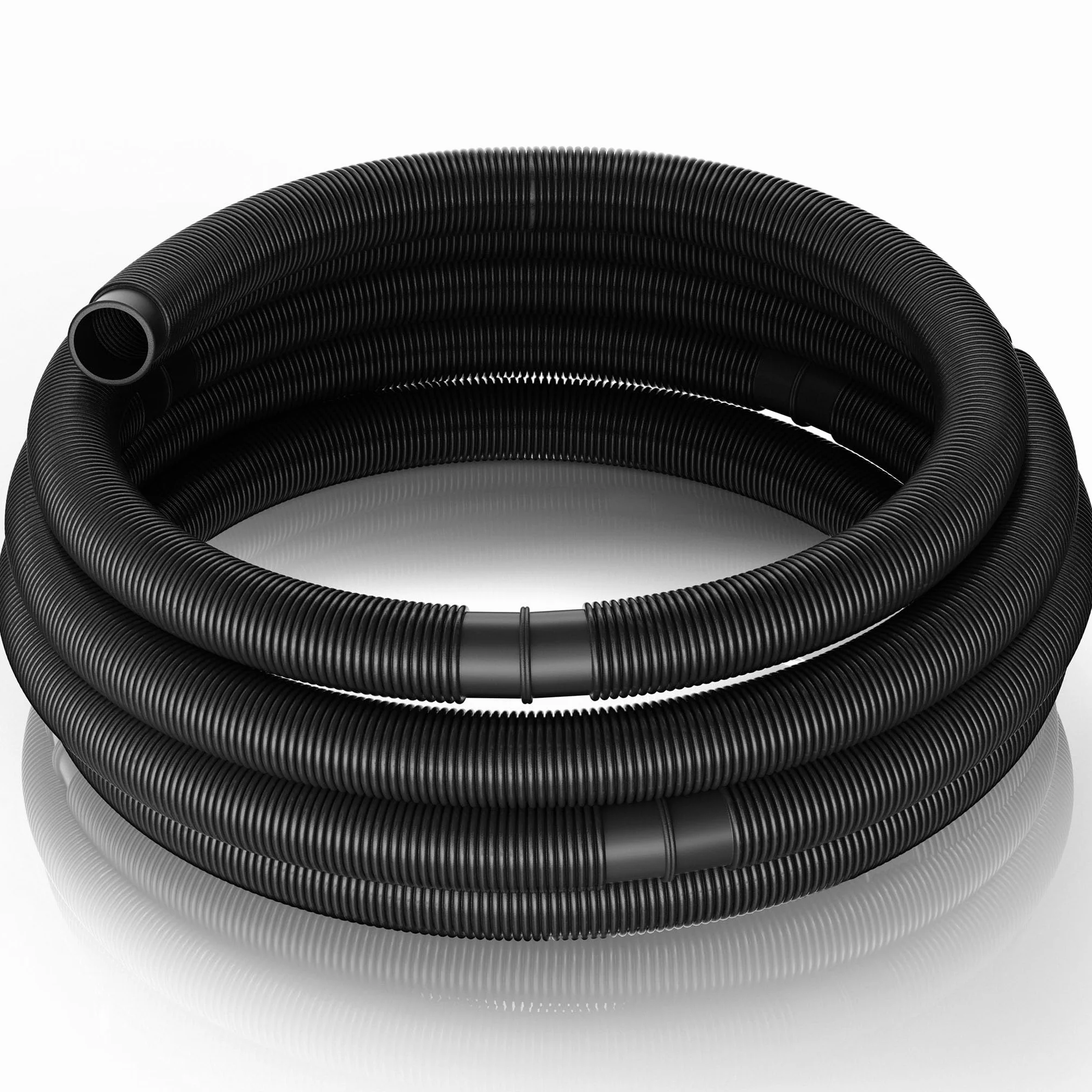 WilTec Tuyau Piscine Noir – 6 m de Long, Ø 38 mm – Tuyau Solaire Flottant à Sections préformées – 190 g/m – Made in Europe – Boyau d’Aspiration Solaire