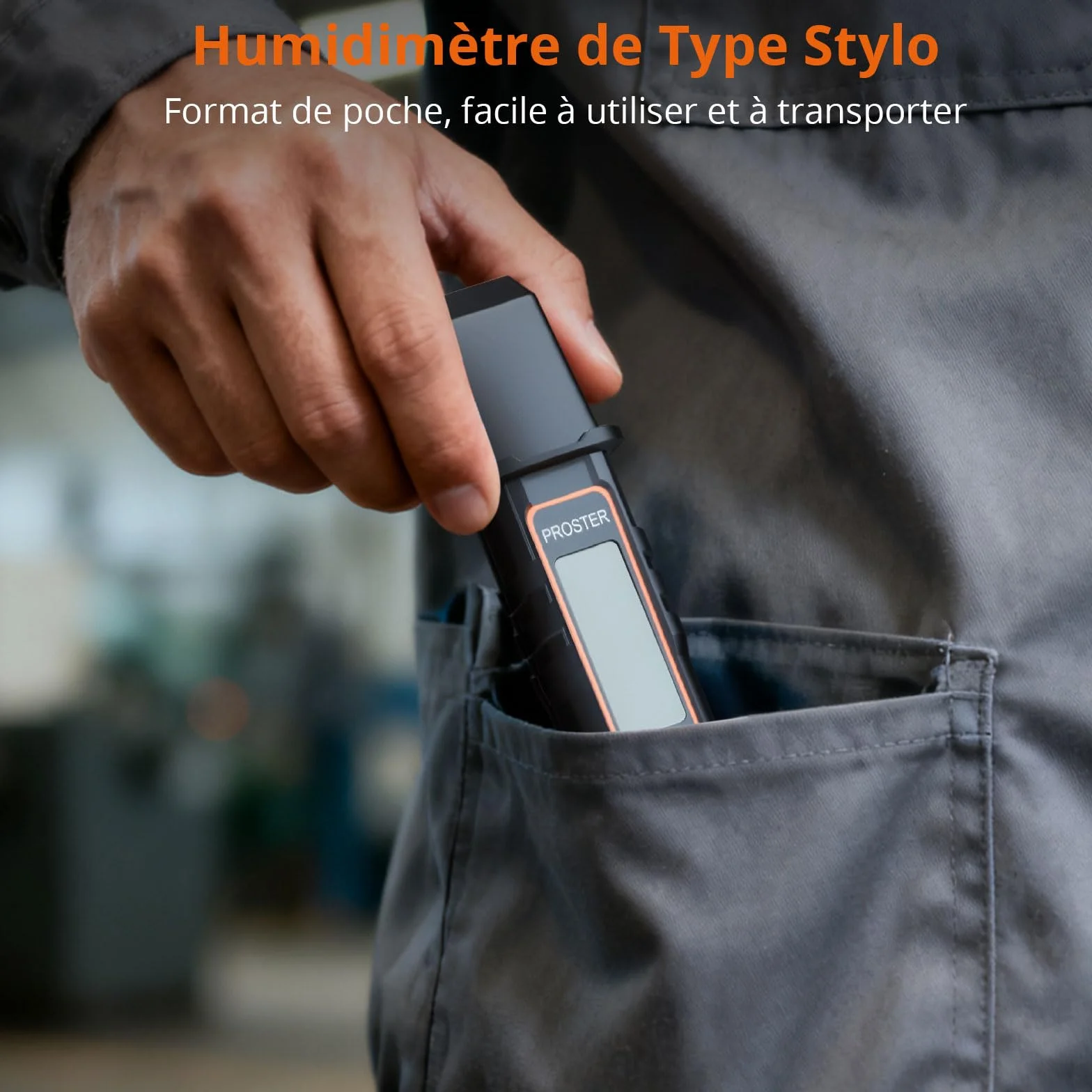 Proster Testeur Humidité Portable - Stylo Humidimètre Haute Précision 2 Modes 7 Échelles Calibration Température Bois Béton Mur