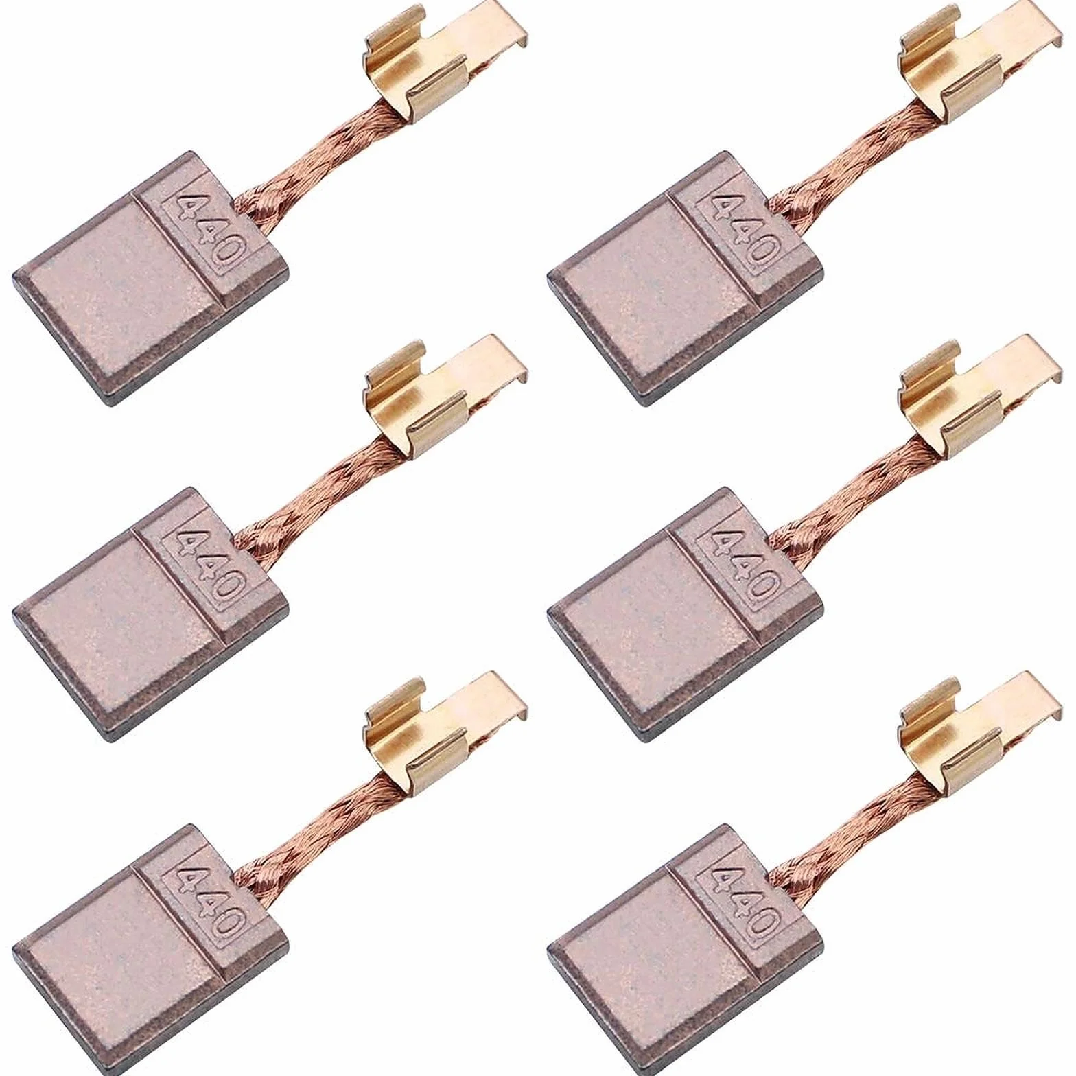 Lot de 6 CB440 Balais de Charbon en Cuivre pour Moteur CB-440/CB-448/CB-436