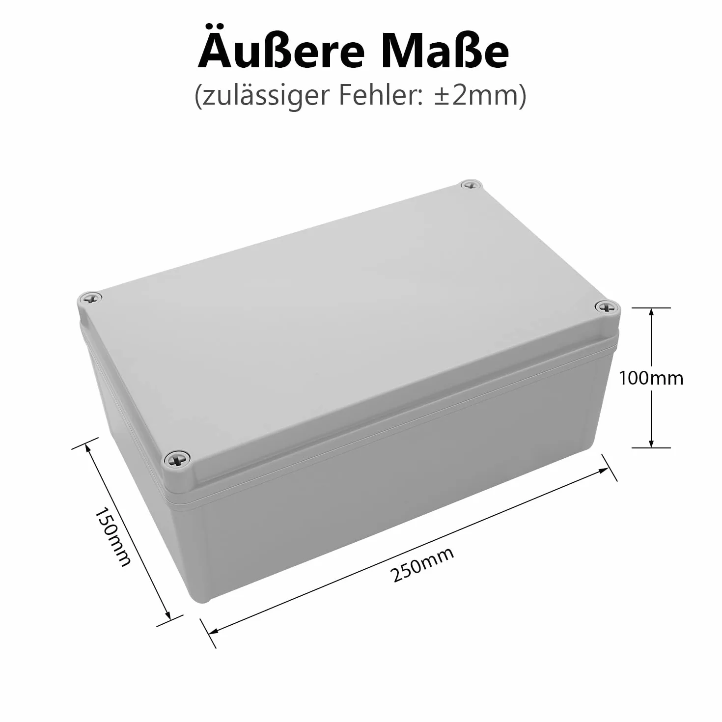 LeMotech Boîtier de Jonction IP67 étanche ABS 250x150x100 mm Gris