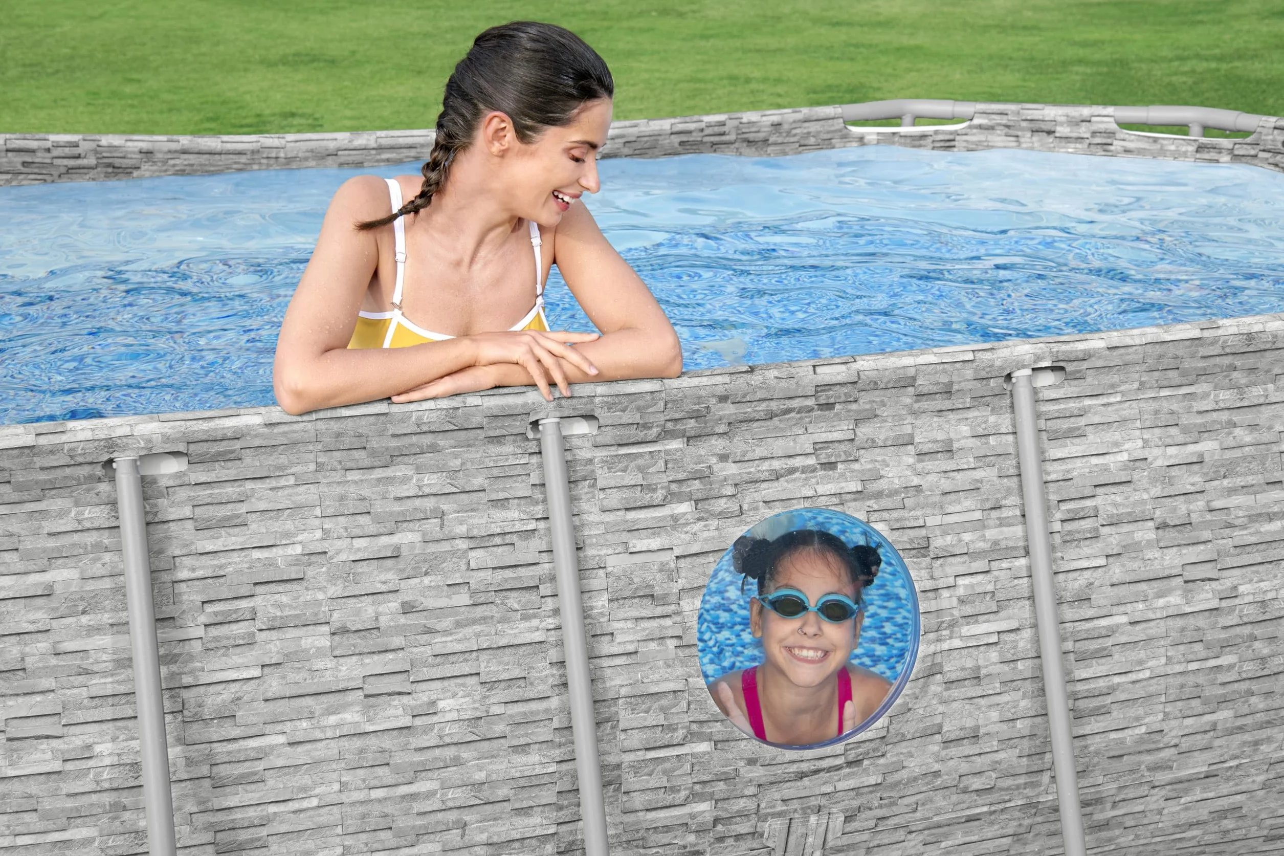 Bestway Steel Pro Max Splashview Kit Piscine Hors Sol 427x250x100 cm Gris