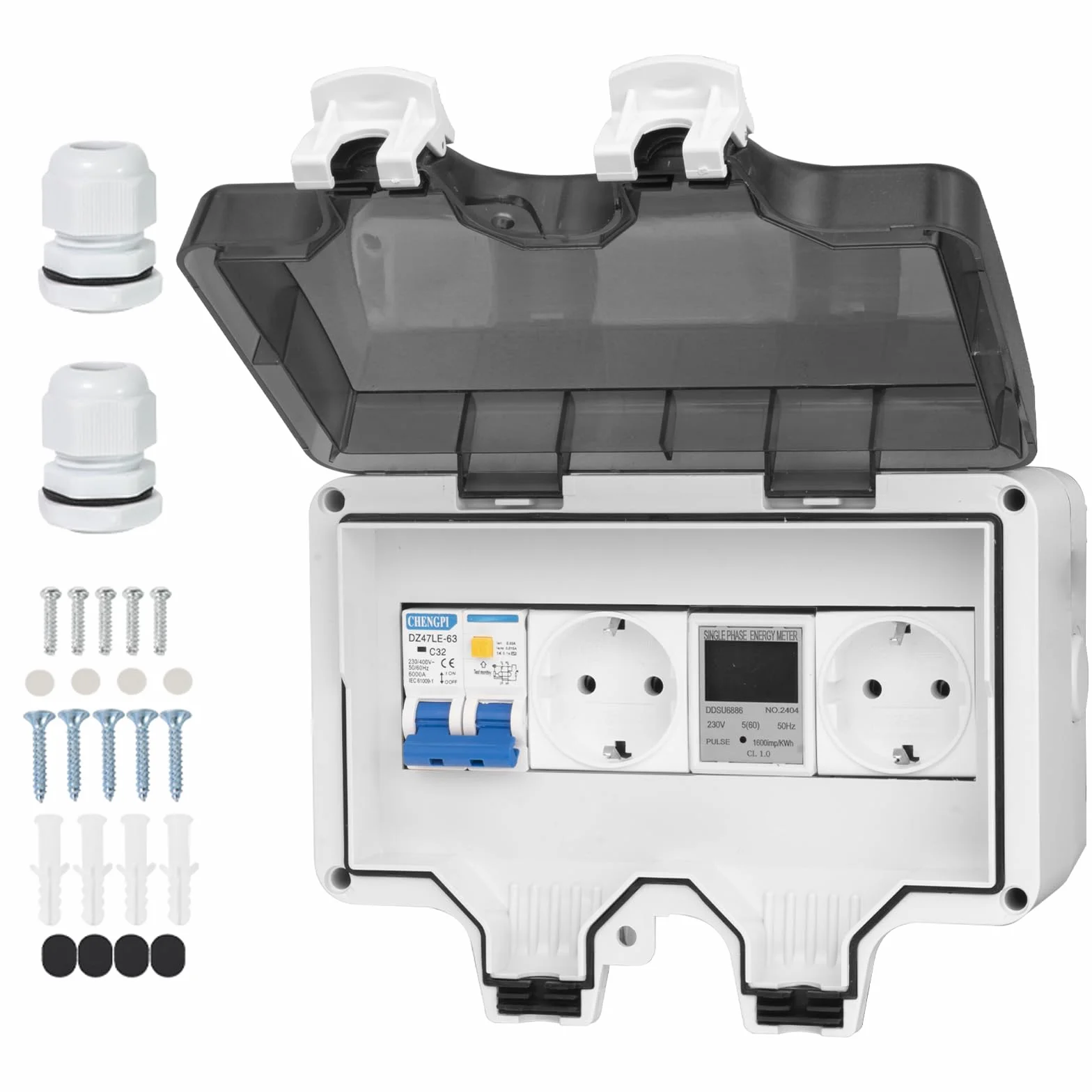 Coffret Électrique Étanche IP66 16A 8 Modules Boîte de Distribution Plastique Exterieur