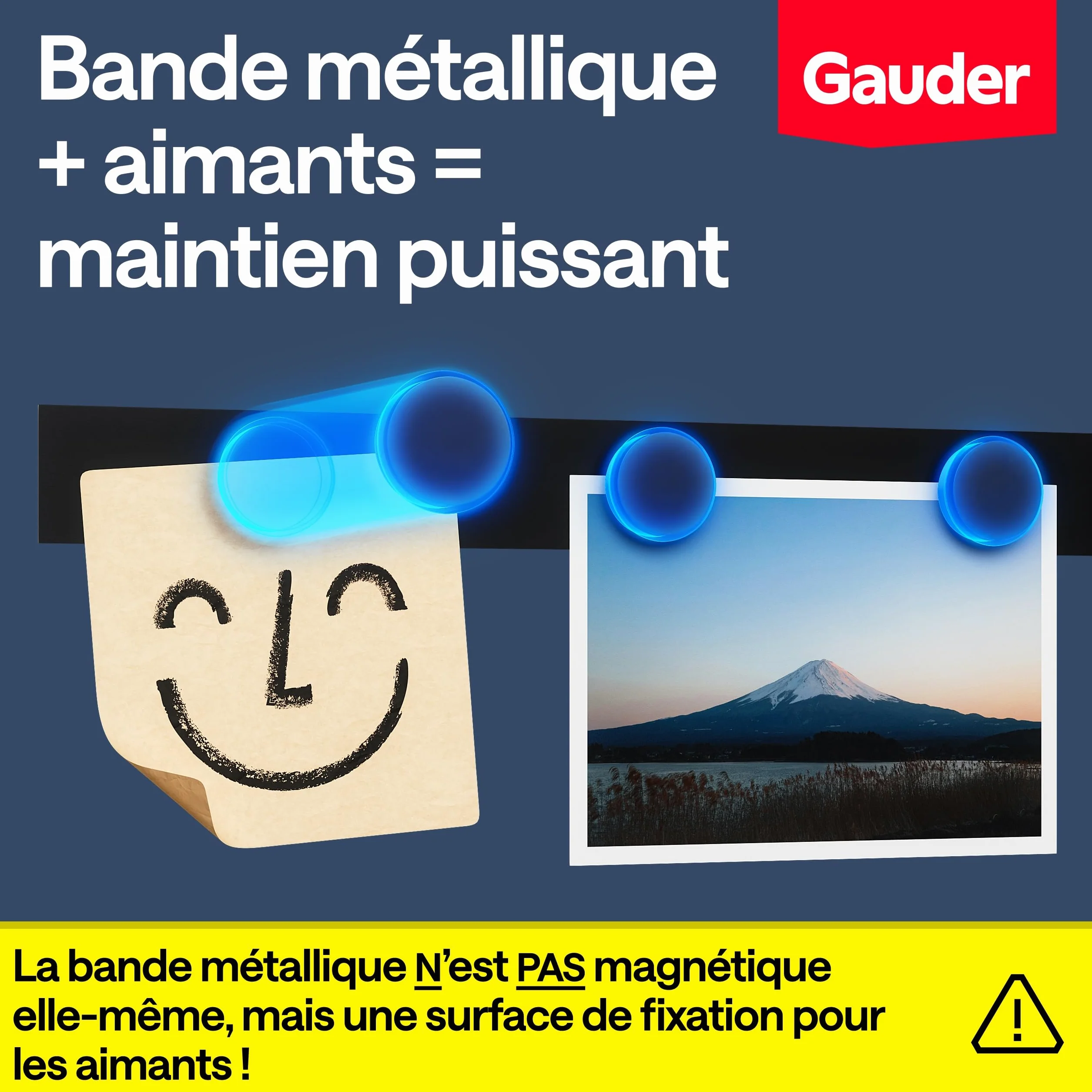 GAUDER Ruban magnétique autocollant 1 m x 35 mm noir pour aimants figurines Tonie® bricolage