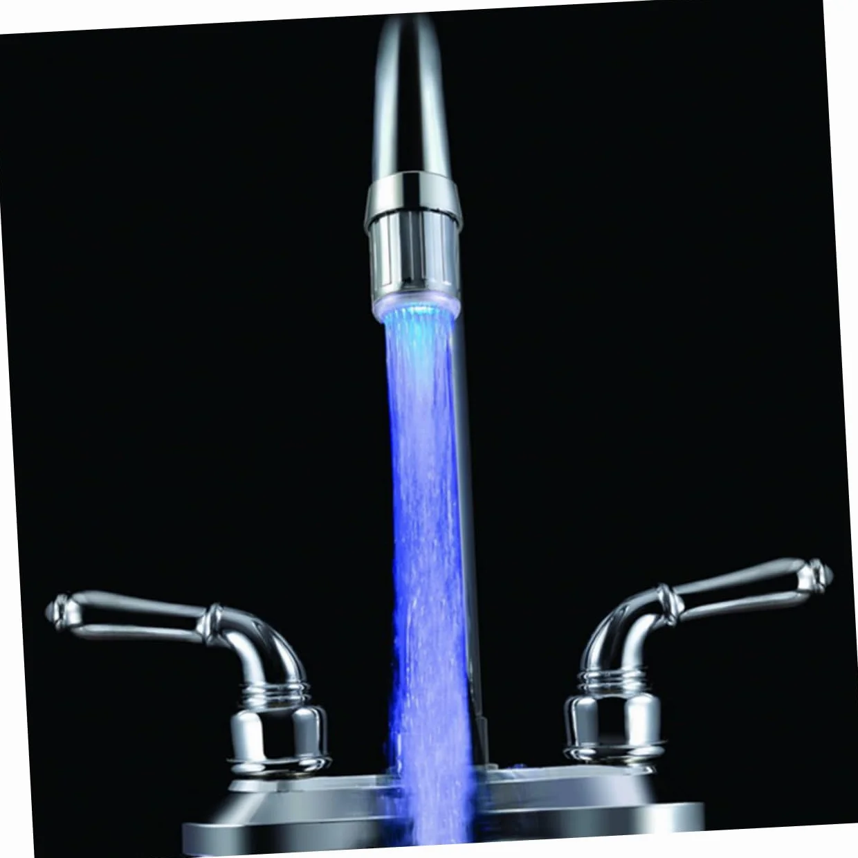 Uonlytech Robinet LED À 7 Couleurs Cuisine Salle De Bain Embout Lumineux Avec Aérateur Intégré Cascade Lumineuse Eau Chaude Froide