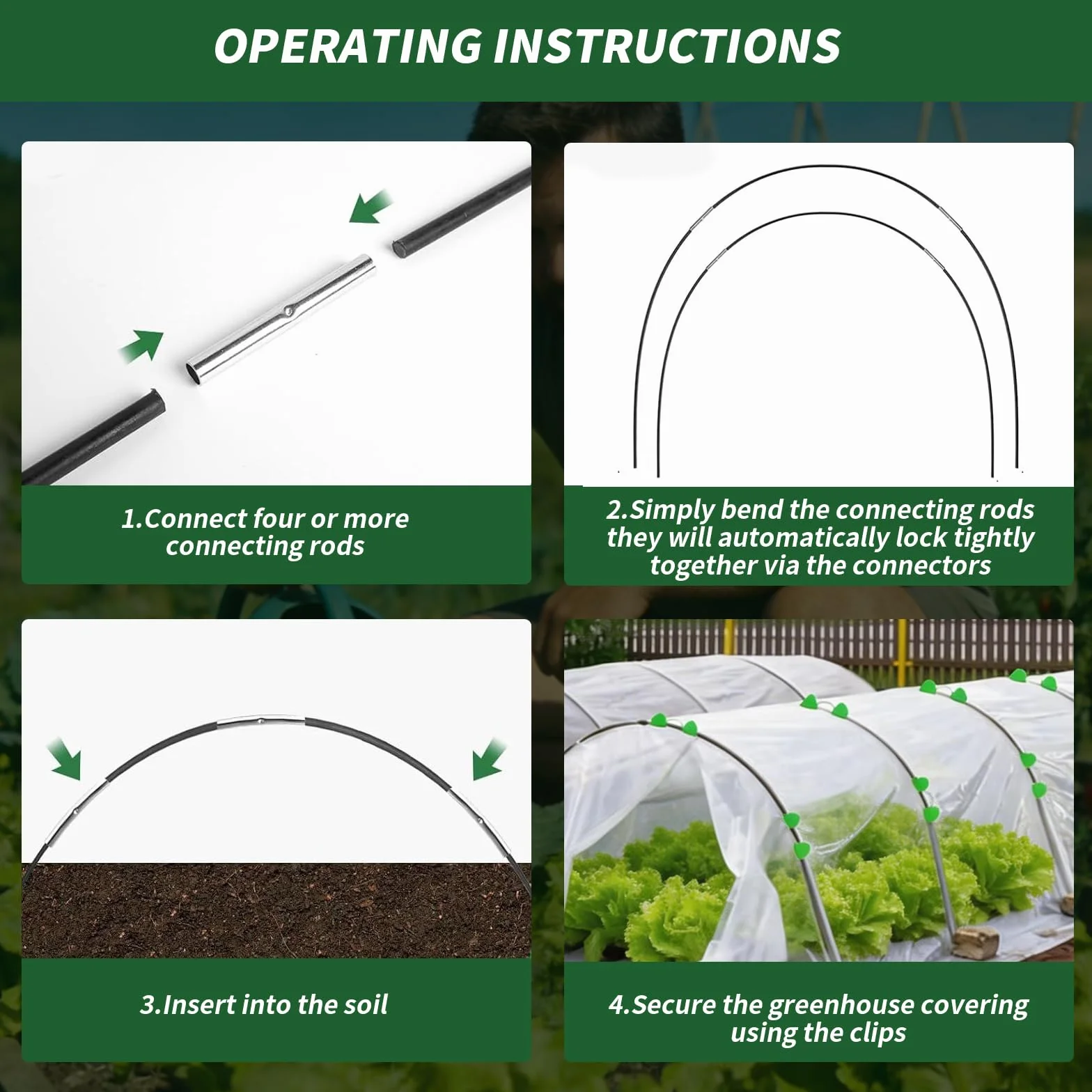 Arceau pour Serre Tunnel, 30 Tiges en Fibre de Verre pour Plate-Bande Surélevée – Arches Amovibles et Réutilisables pour Protection des Légumes, Fruits et Plantes au Jardin