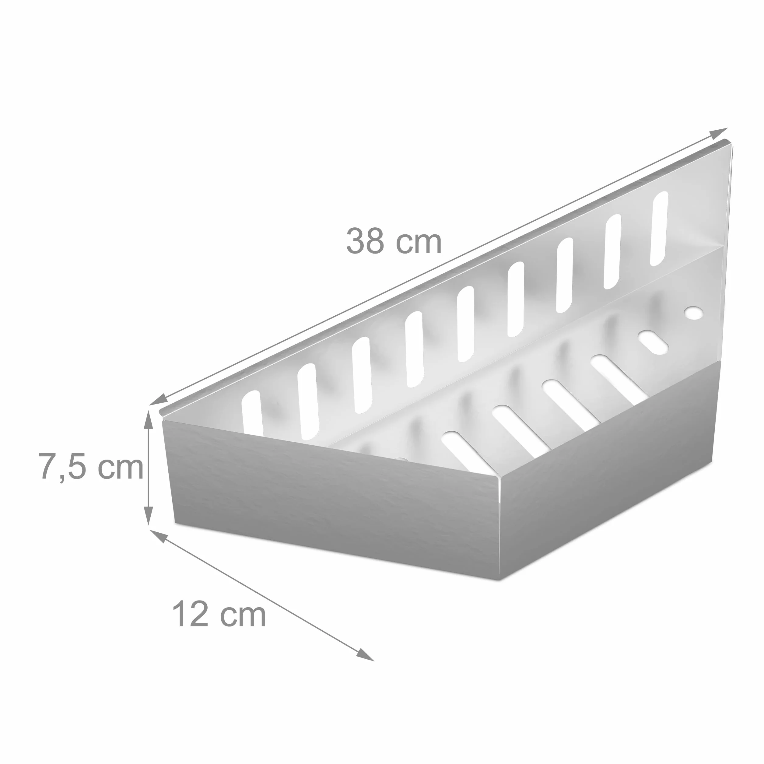 Relaxdays Paniers à Charbon Barbecue, 2 pièces, HLP: 7,5x38x12 cm, Barquette Cuisson directe & indirecte, Acier, argenté