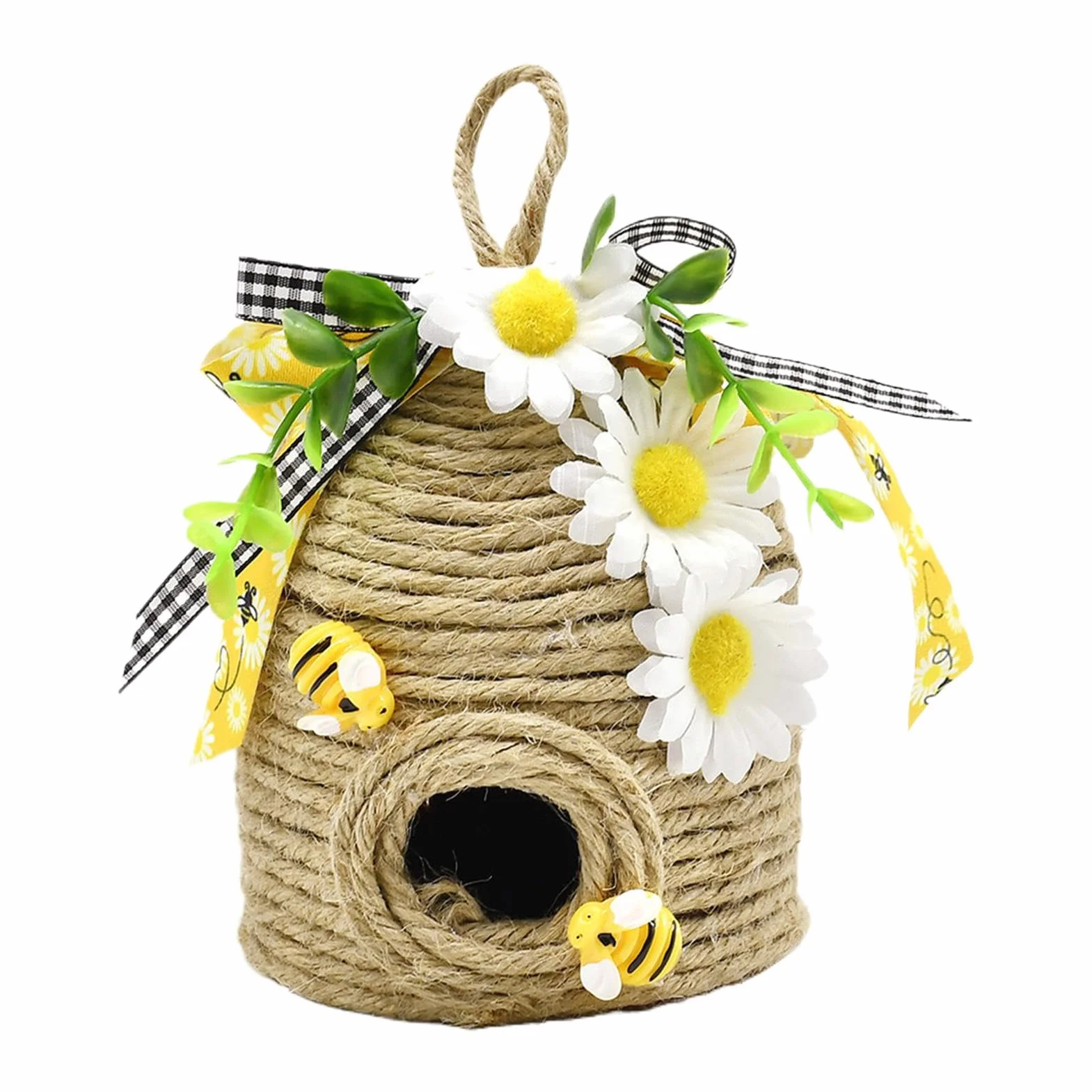 Décoration de ruche d'abeilles, décoration rustique sur le thème des abeilles et des tournesols, décoration de fête printanière, parfaite pour table de cuisine, étagère, maison et fêtes sur le thème