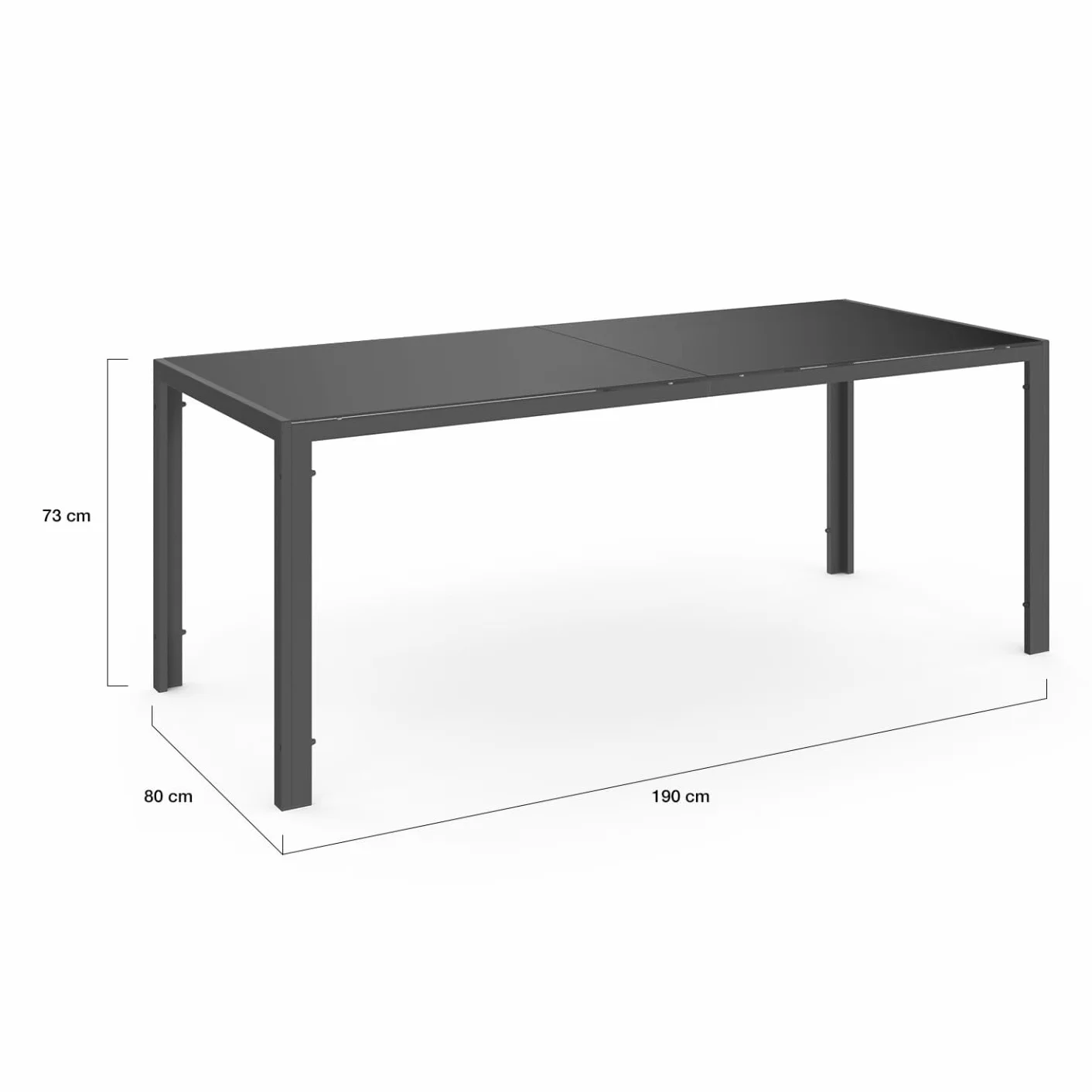 Salon de Jardin Madrid Table 190 CM 8 Chaises Empilables Bleu Canard