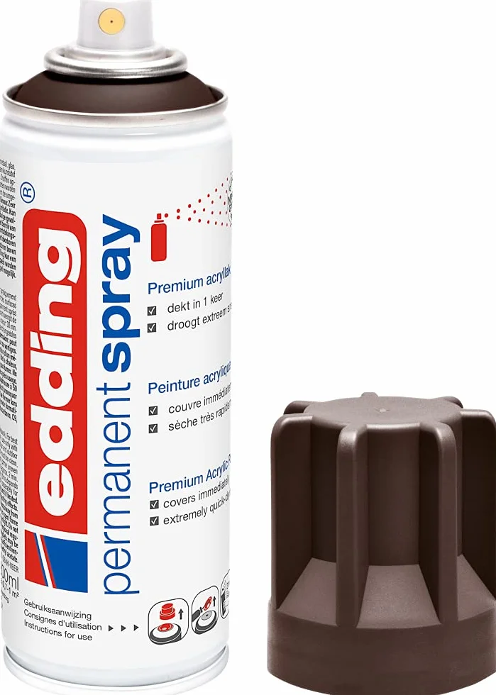 edding 5200 permanent spray chocolate brown matt 200 ml acrylic paint aerosol spray
