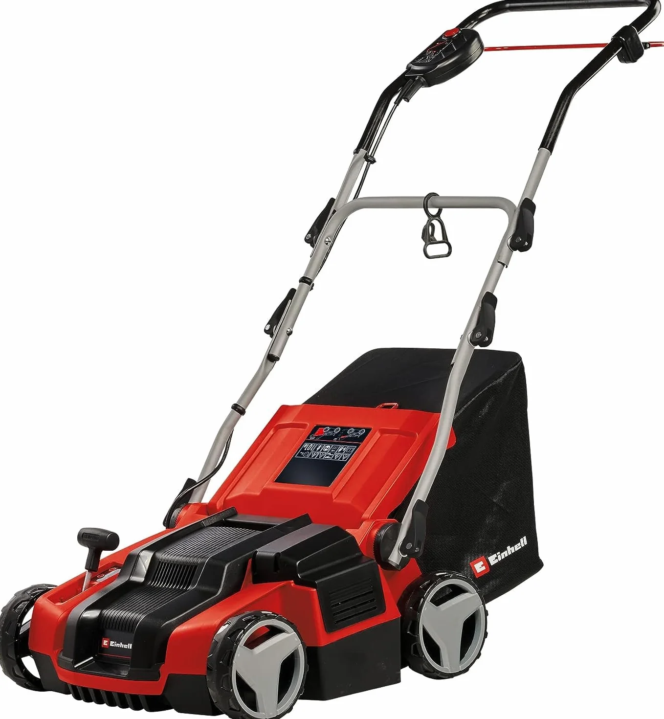 Einhell Scarificateur-aérateur électrique GE-SA 1435/1 (1 400 W, Largeur de Travail 35 cm, Profondeur réglable sur 4 Niveaux, bac collecteur 28 L)
