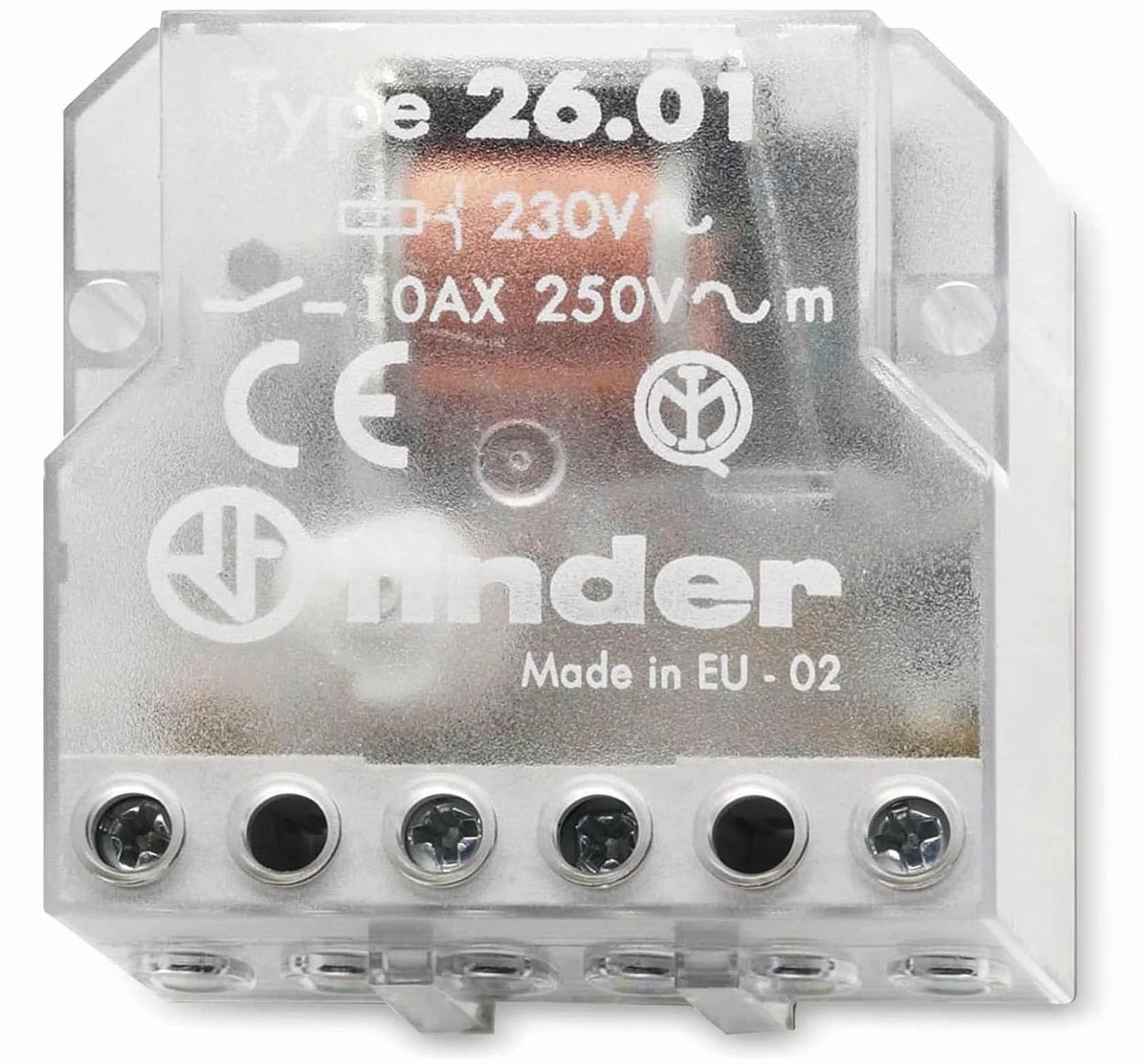 Finder Automatique Télérupteur Boîte 230 Vac 1 NO 10 A Transparent