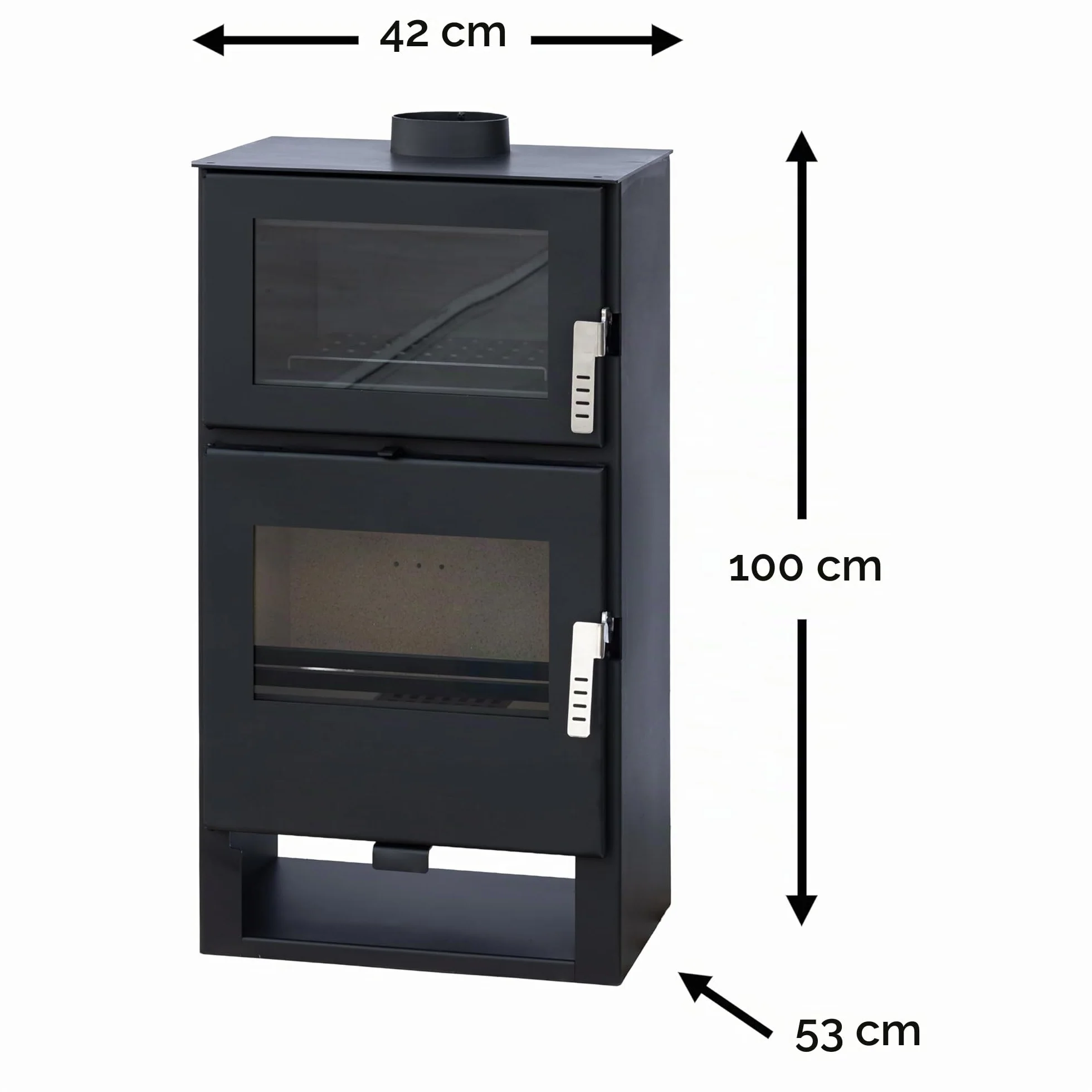 Alaz K9M Poêle à bois 9 kW Noir avec compartiment de cuisson