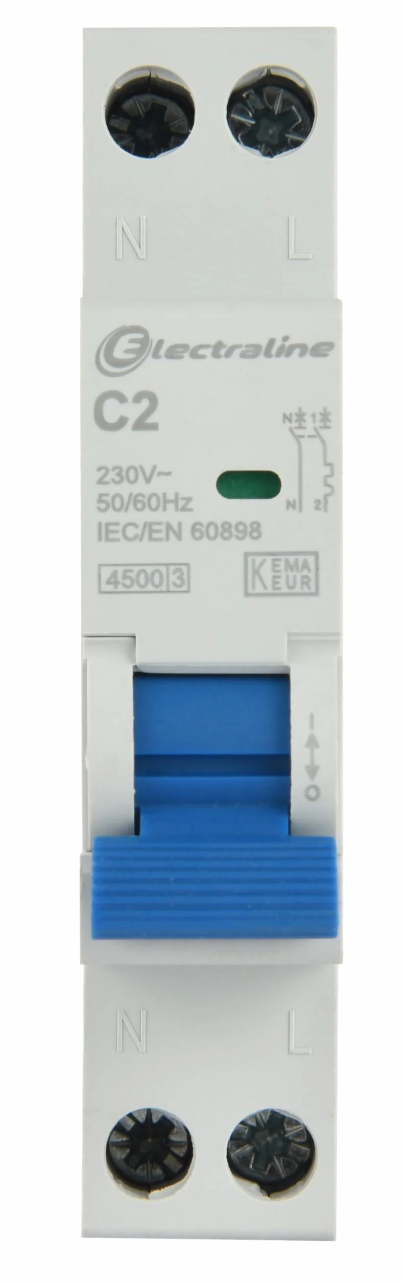 Electraline 87000 Disjoncteur 2A courbe C 1P+N 4.5kA 240V