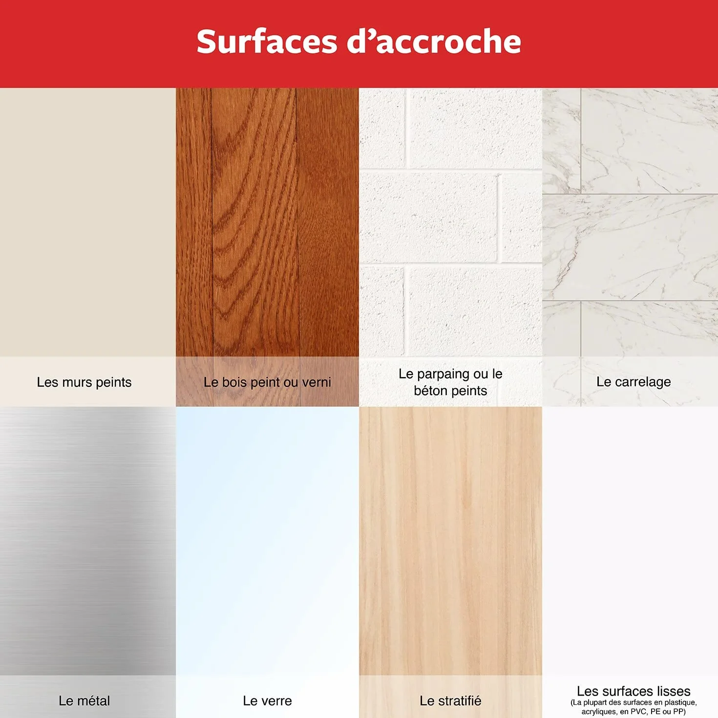 Crochets Design Blanc Lot de 6 Crochets et 9 Languettes Moyennes
