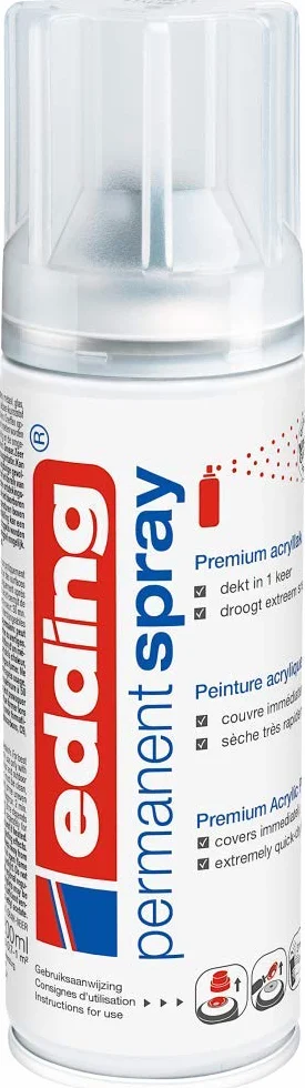 Edding 5200 Vernis clair permanent en bombe 200 ml - Vernis acrylique brillant pour fixer et protéger la peinture