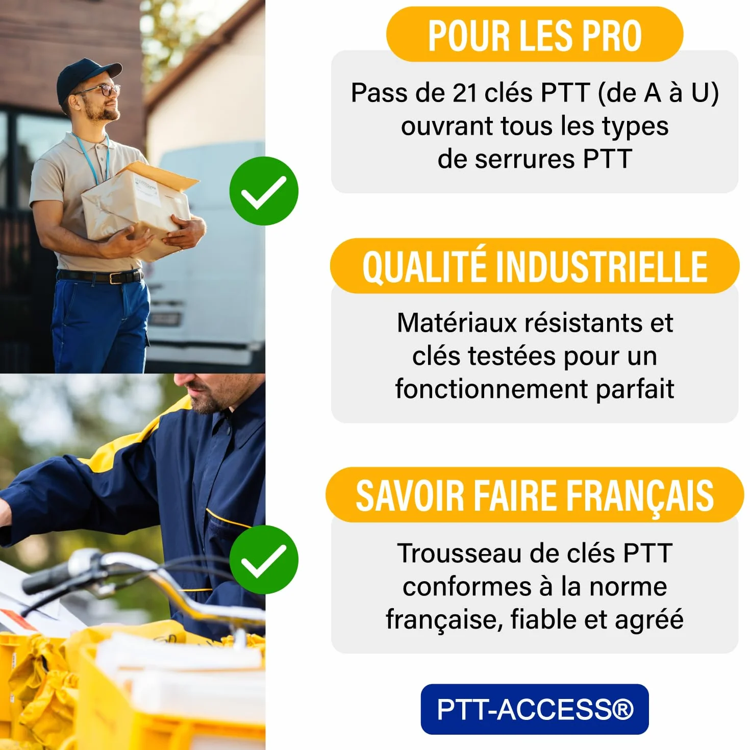 La Poste trousseau livreur 21 clés PTT serrures boîtes aux lettres