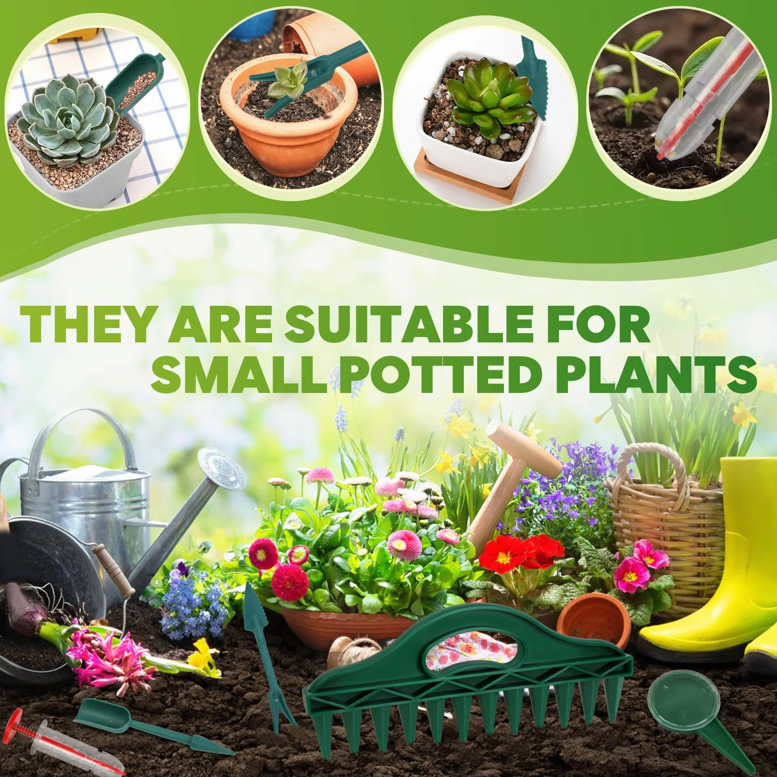 7 Pièces Plantoir à Bulbes,Semoir à Graines,Petit Outil de Semis Pratique pour la Culture de LéGumes et de Fleurs pour Serres,Jardins,Pelouses et Terres Agricoles