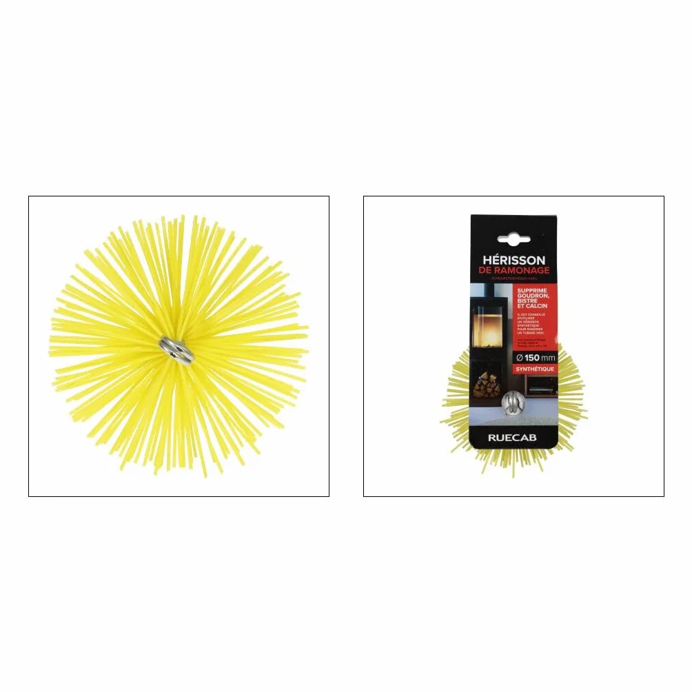Brosse Ramonage Ø150 mm M12 Poils Synthétiques Résistants Nettoyage Conduit Cheminée