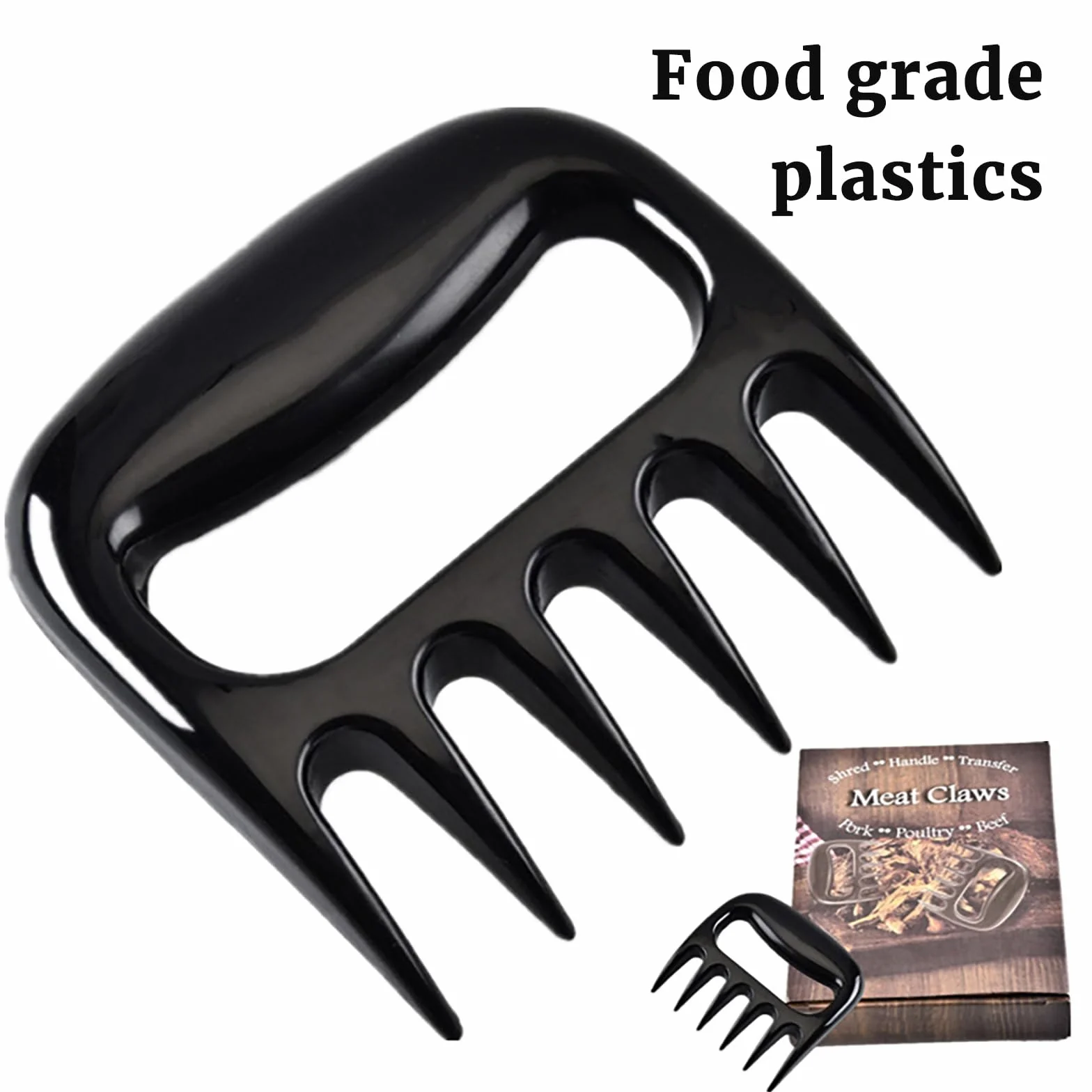 accessoires barbecue,bbq,Griffes d'ours pour barbecue, vaisselle de barbecue en plastique antirouille, patte d'ours pour couper la viande, très appropriée pour tirer du porc,2PCS,Plastique