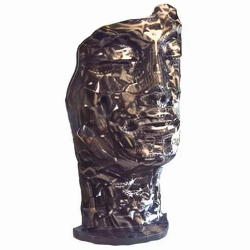 Statue Visage métal mosaïque 108 cm - Gris Anthracite