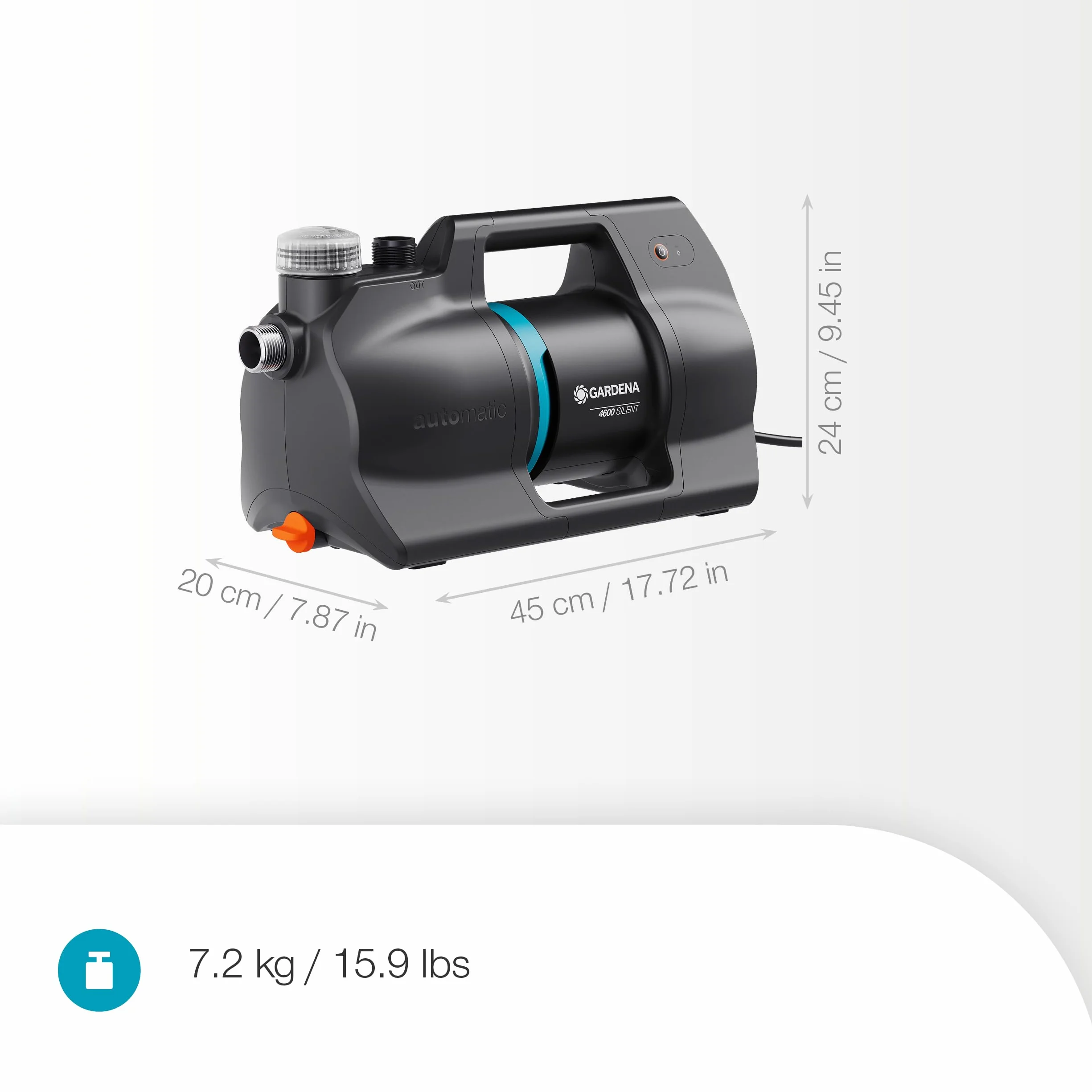 GARDENA Groupe de surpression 4600 Silent Pompe Irrigation automatisée eau domestique 25% consommation énergie moins 9070-20