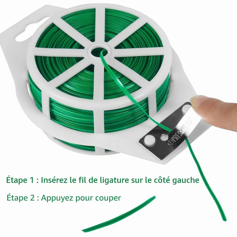 Tenn Well Fil de Serrage pour Jardin, 100 M, Fil Torsadé pour Plantes Grimpantes, Vignes, Arbustes et Fleurs (Vert)