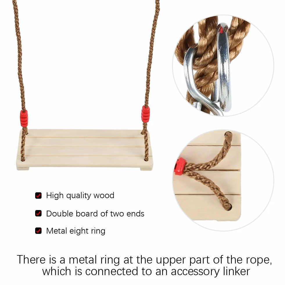 Balançoire en Bois 150 kg pour Adultes et Enfants