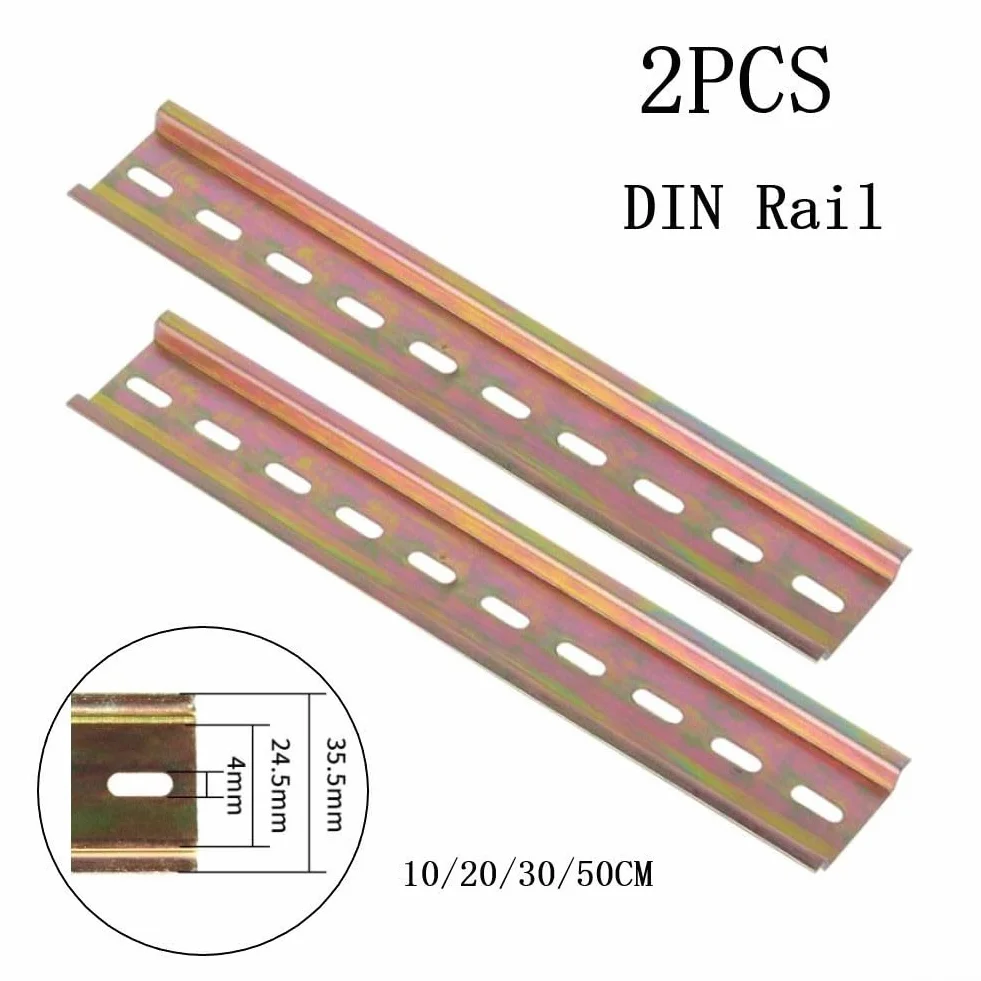 Rails DIN aluminium fendus 35 mm x 7.5 mm lot de 2 pour disjoncteurs tableaux distribution