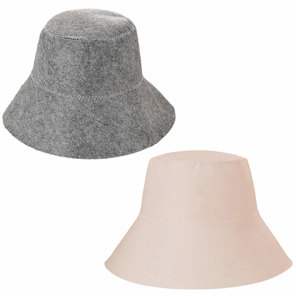 Lecreatekit Chapeau de sauna en feutre pour hammam, bain, spa, lavable en machine, gris