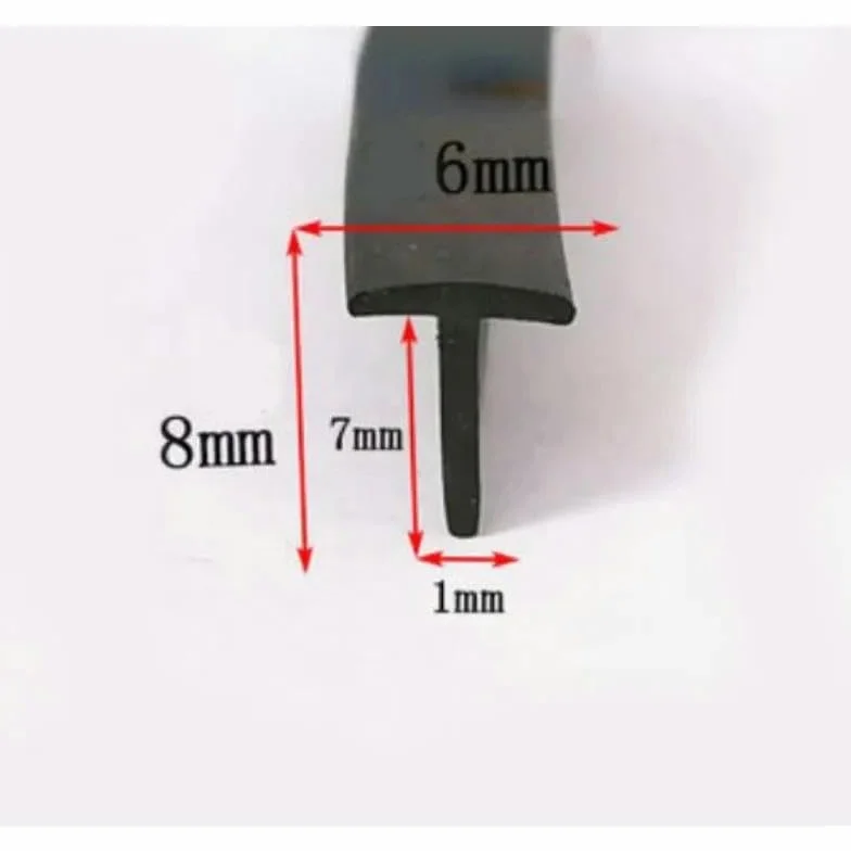 Bande d'étanchéité en caoutchouc pour véranda type T 8 x 19 mm