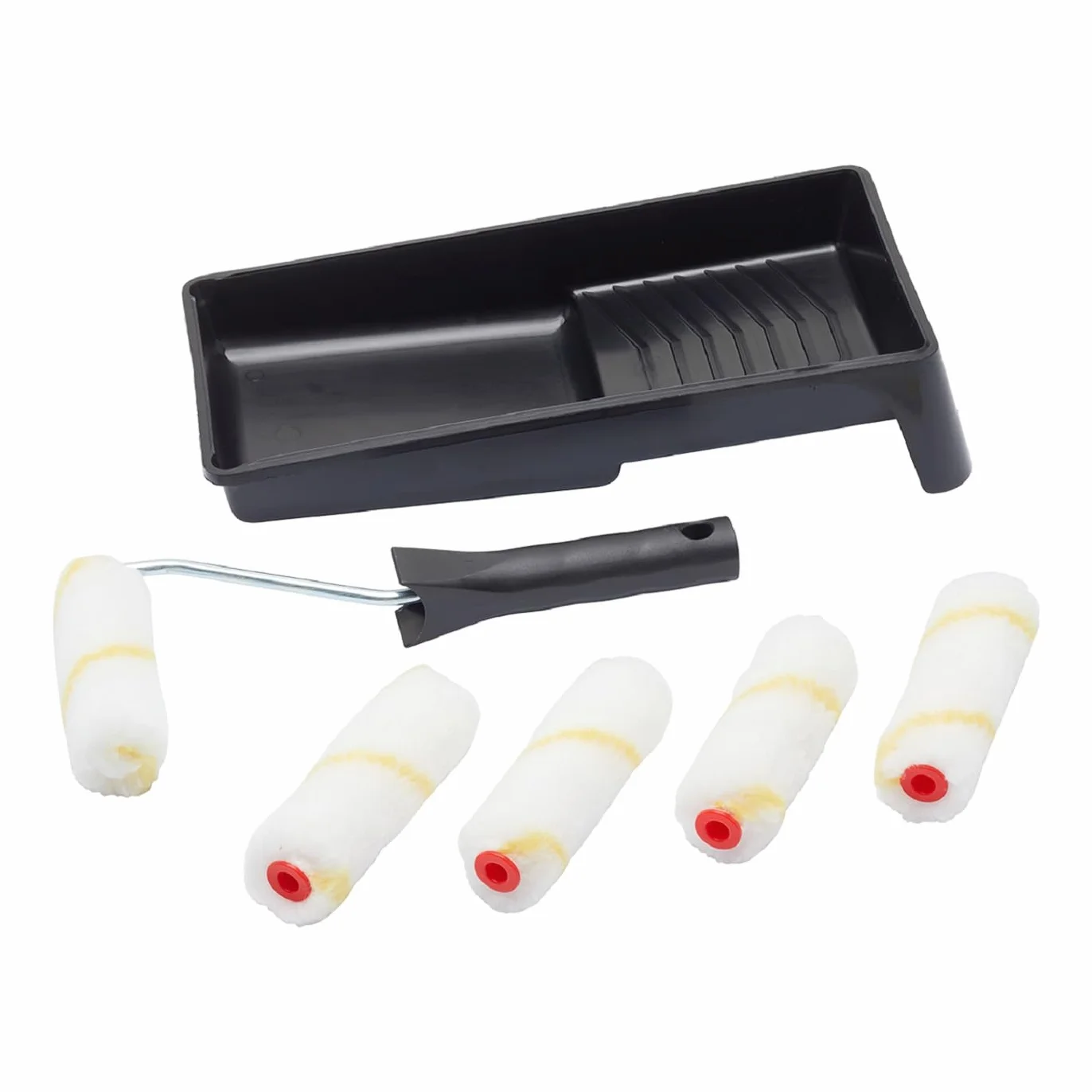 Mini rouleaux peinture émulsion 100mm bac, Petit rouleau 7 pièces