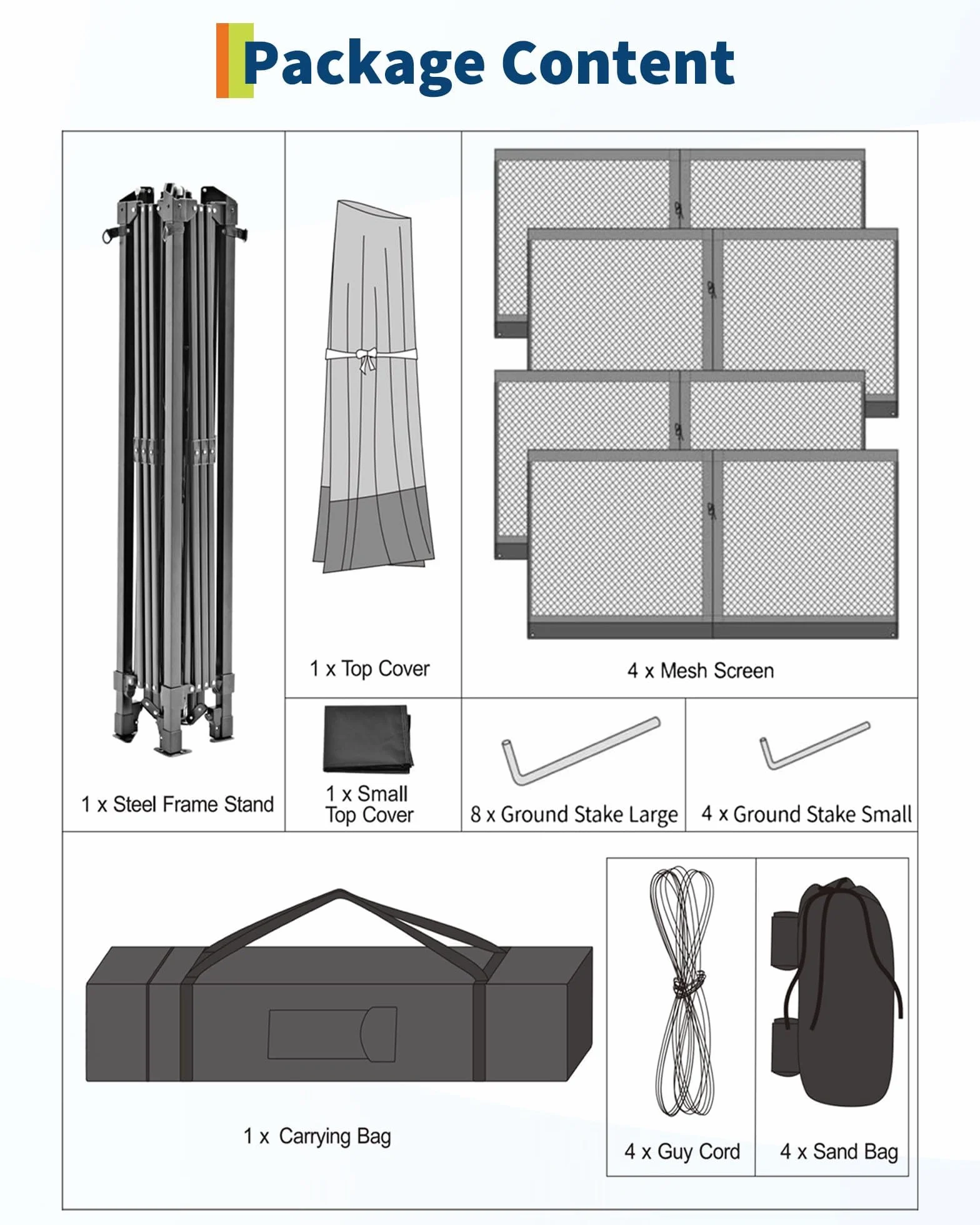 Garvee Montage One-Push, Protection UV 50+ – Tonnelle Pliante 3x3 m avec moustiquaire – Toit Double, 4 Sacs de Sable, Hauteur réglable, étanche – Idéal Jardin, terrasse, Barbecue