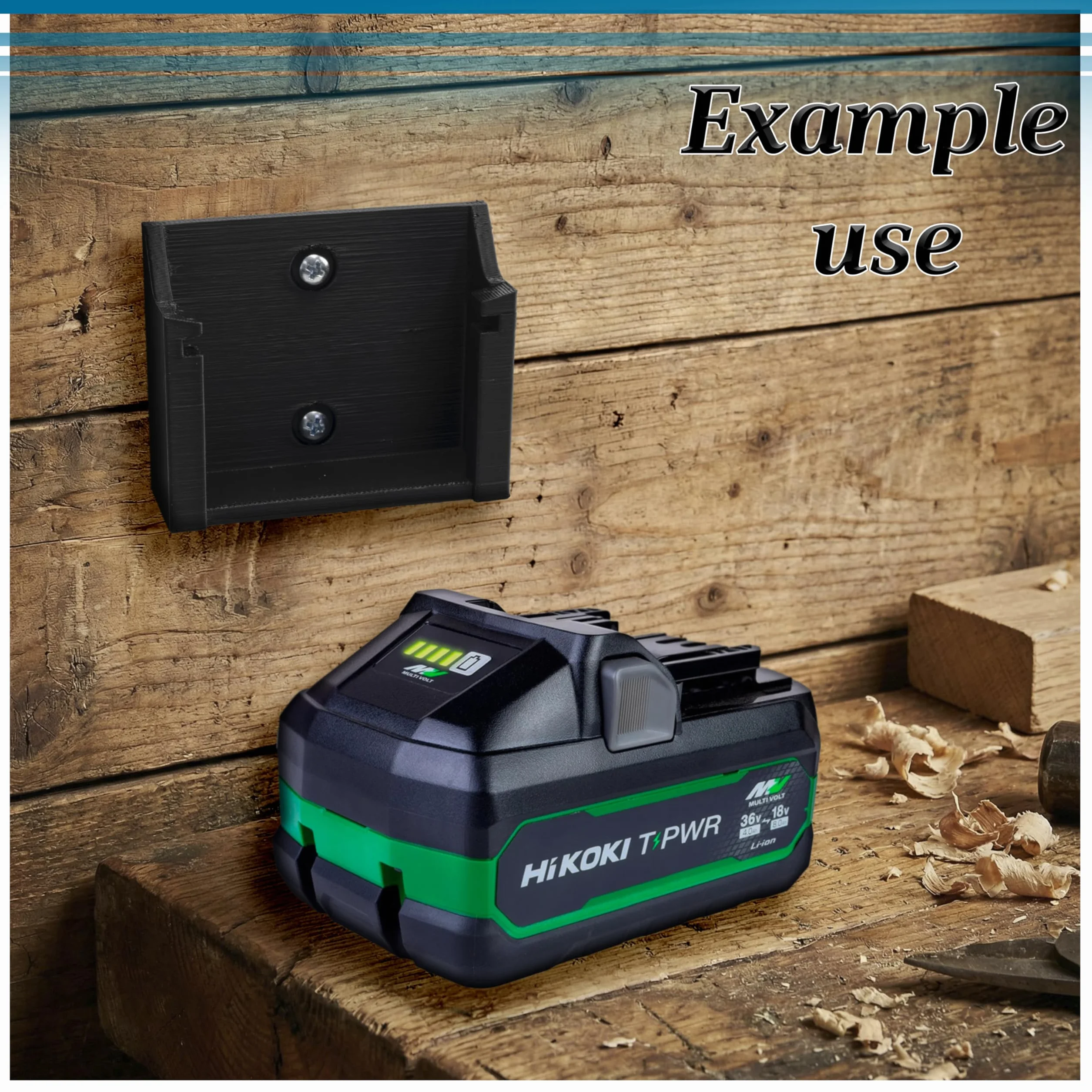 AERZETIX Lot de 2 supports muraux pour batteries Hikoki 18V-36V en plastique ABS