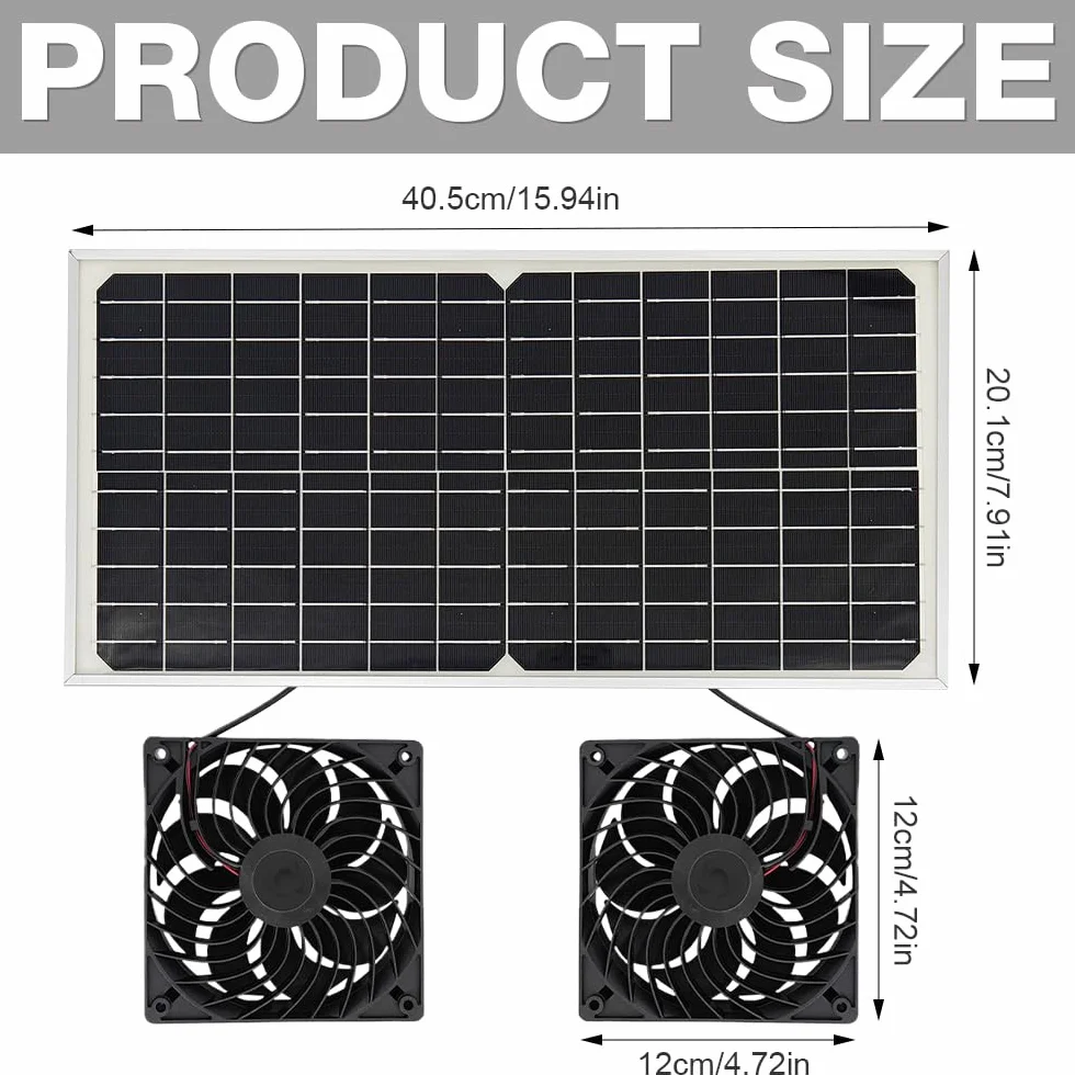 ADDLIVE Ventilateur Solaire 16V 16W Double Portable avec Batterie