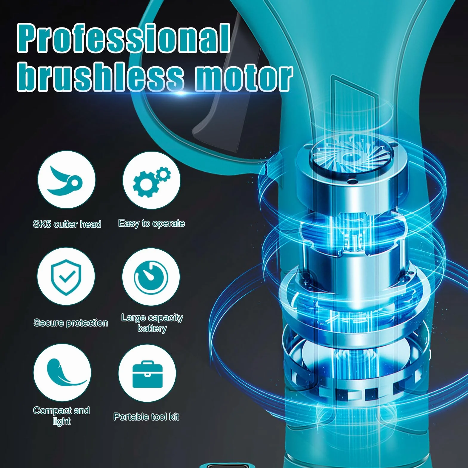 Sécateur électrique Makita 18 V pour élagage, diamètre de coupe max. 40 mm, poignée souple