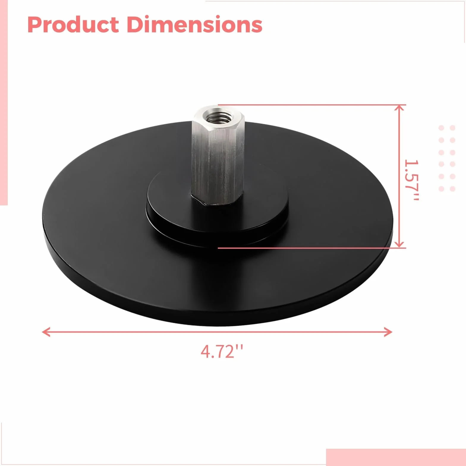 Adaptateur de base à ventouse M8, connecteur stable 11,9 cm pour fixations Vac-U-Lock