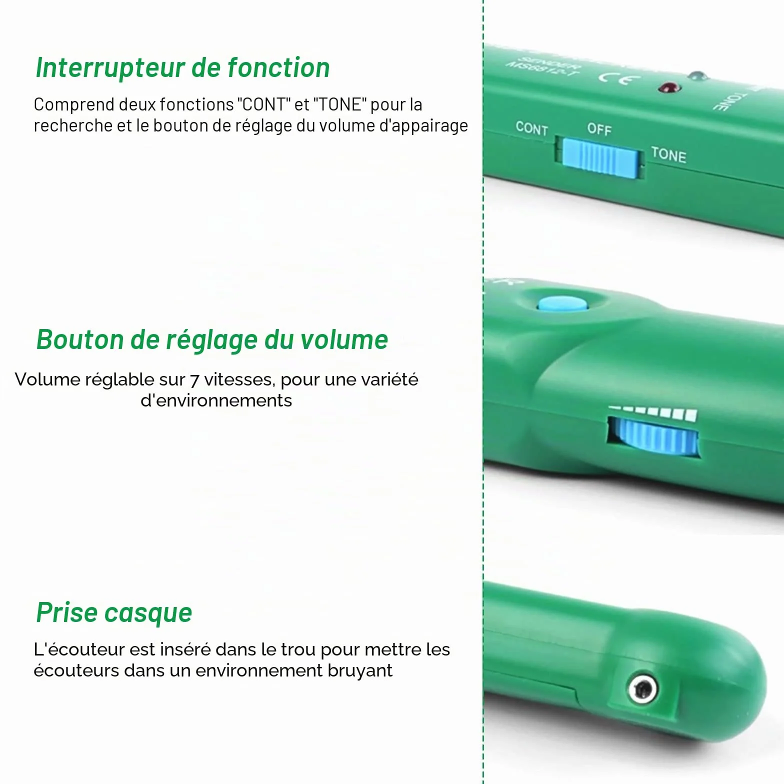 MS6812 Testeur de Câble Téléphonique, Détecteur de Câble Électrique Traqueur Professionnel