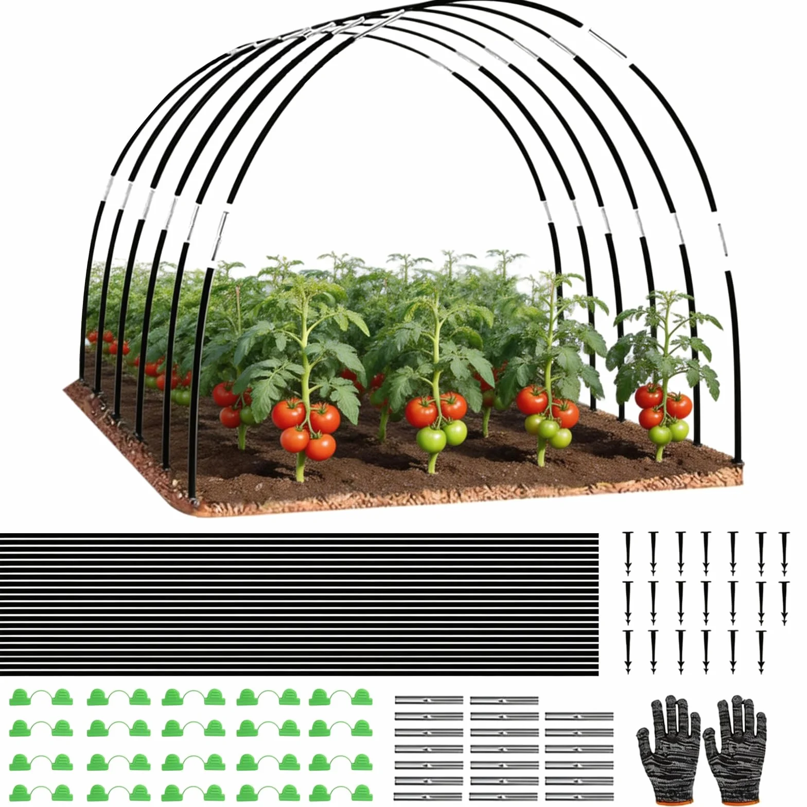 Arceau pour Serre Tunnel, 30 Tiges en Fibre de Verre pour Plate-Bande Surélevée – Arches Amovibles et Réutilisables pour Protection des Légumes, Fruits et Plantes au Jardin