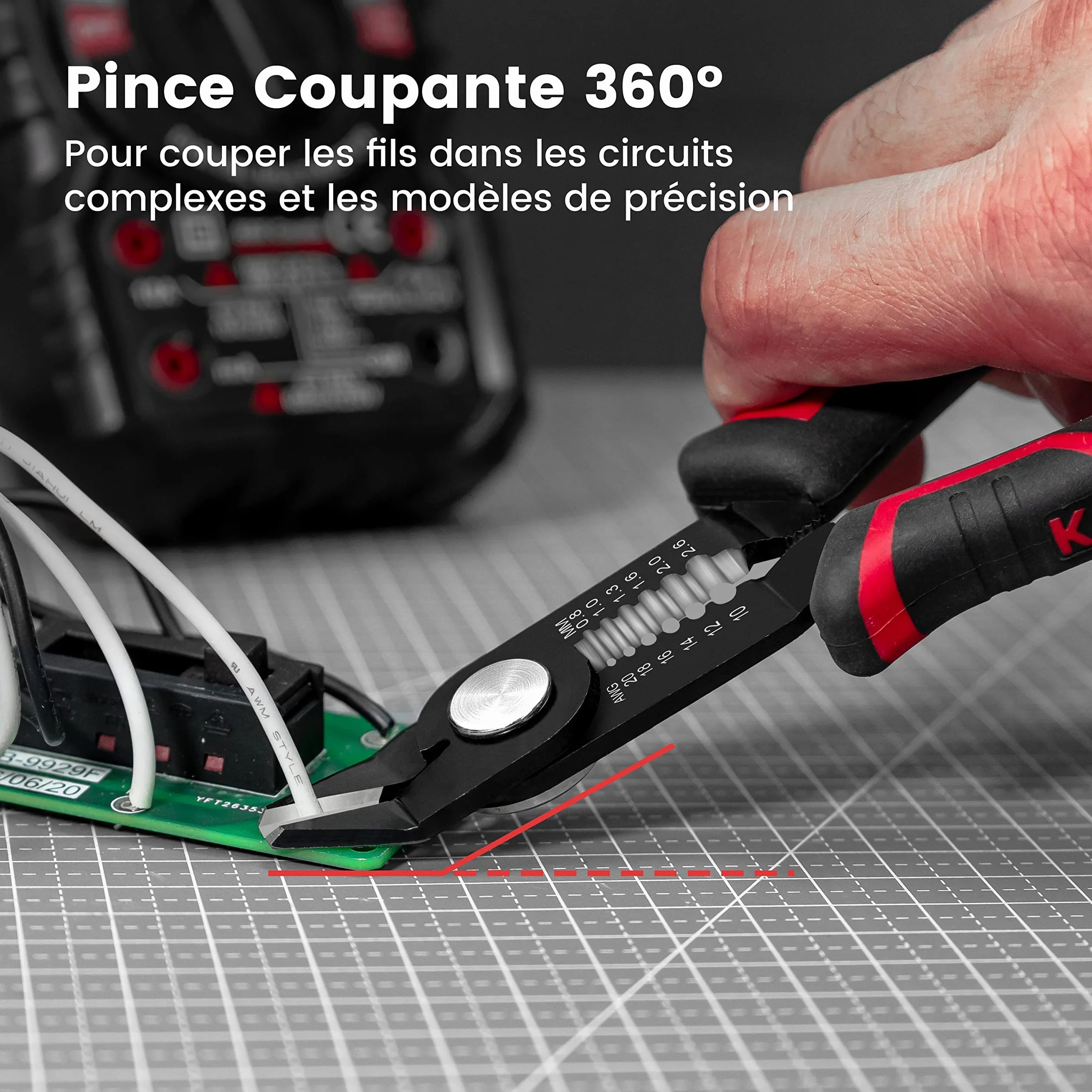 KAIWEETS Coupe-fil 12,7 cm, coupes latérales pour toron 10-20 AWG, poignée ergonomique antidérapante