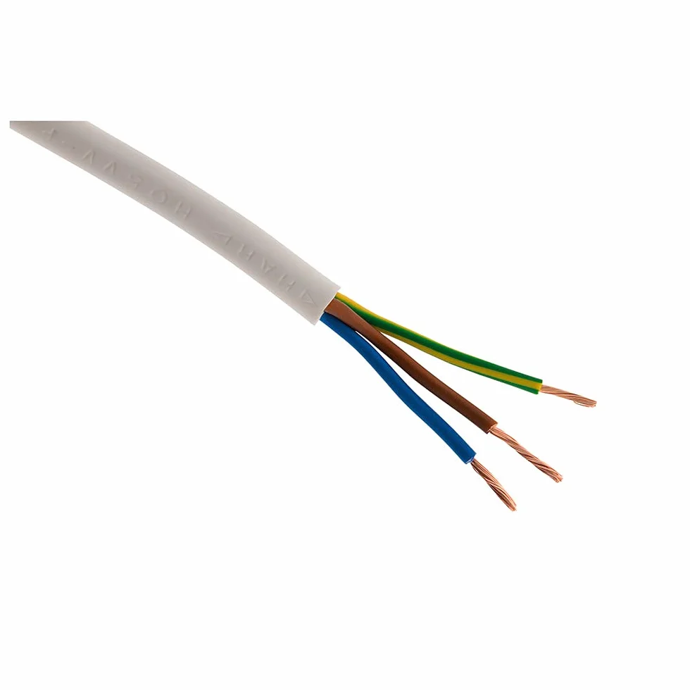 Zenitech H05VV-F 3G1,5mm² Câble d'alimentation électrique Blanc 5m