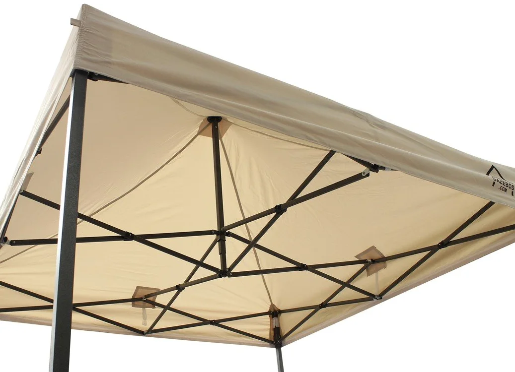 Tonnelle Pliante Toutes Saisons, 2 x 2 m, Ultra-résistante et entièrement étanche par Gazebo Beige