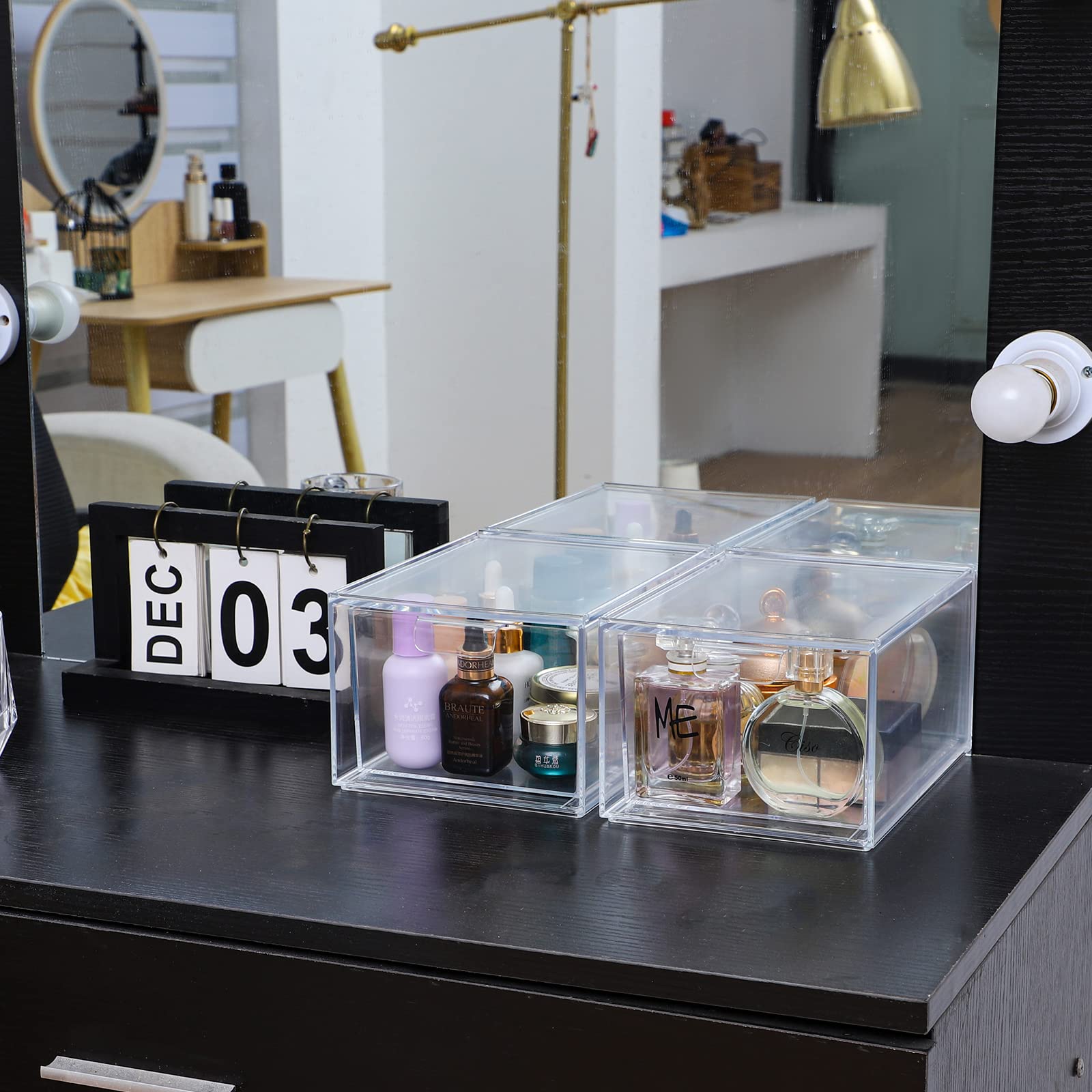 Clear Stackable Acrylic Cosmetic Organizer