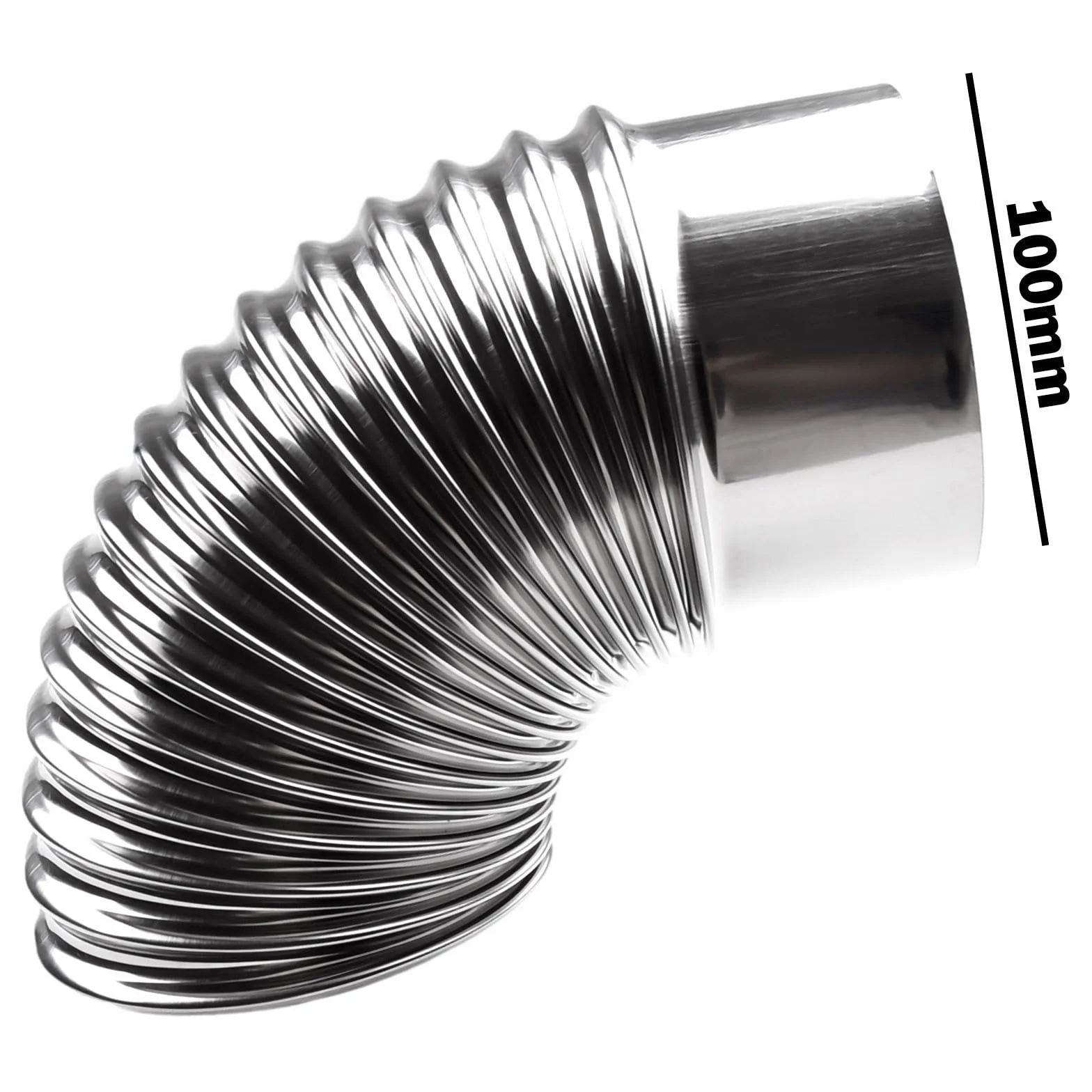 Tuyau coudé en acier inoxydable pour poêle et cheminée 100 mm