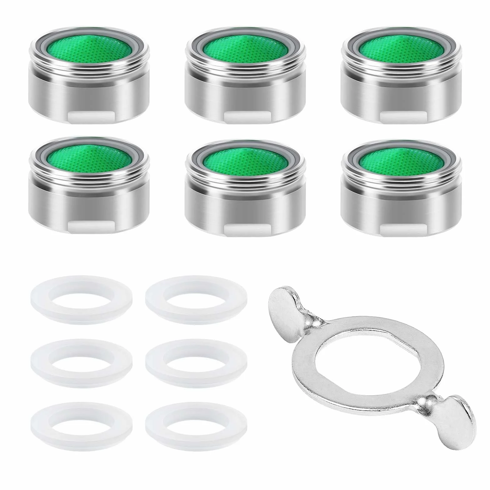 Vinabo Mousseur Robinet M24 Acier Inoxydable Aérateur Brise Jet Cuisine Salle de Bain Argent