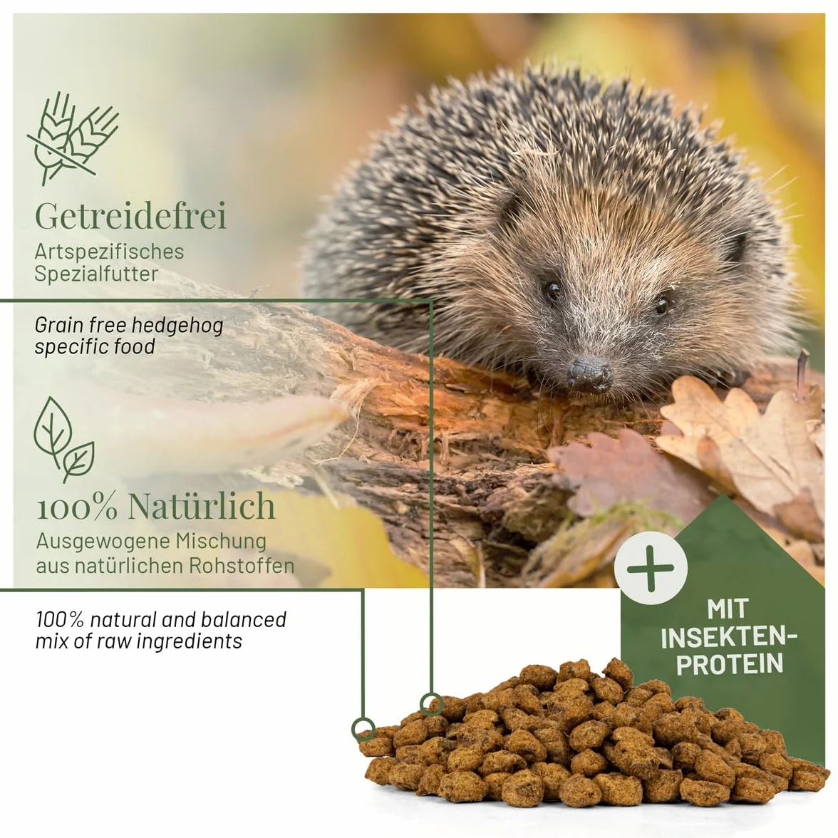 Wildlife Home Nourriture pour hérissons sans céréales 2 kg protéines d'insectes