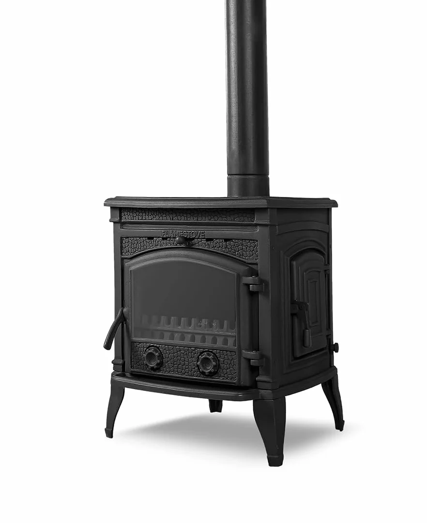 Poêle à Bois en Fonte 10 kW Multi-Combustibles avec Verres en Céramique CE Eco Design 2022