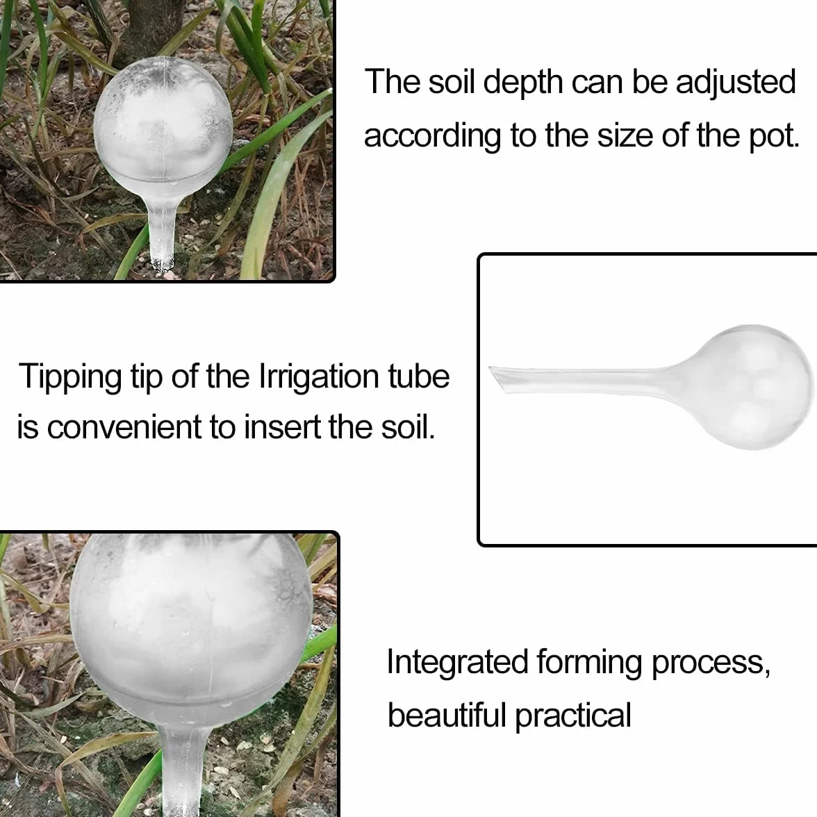 PIQIUQIU Lot de 4 Boules d'arrosage Auto-arrosage en PVC 27 x 8 cm-300ml