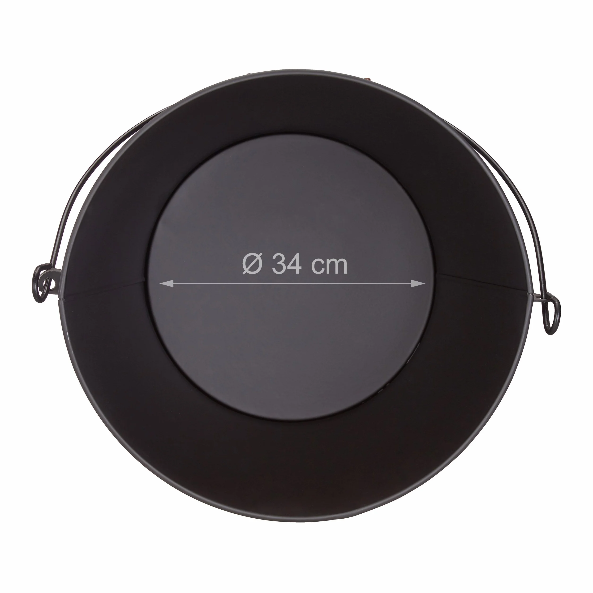 Relaxdays Seau à cendres avec couvercle acier 24 litres noir