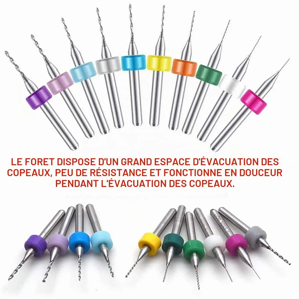 Carbure de Tungstène Micro Forets PCB Circuit Imprimé 20 Pcs 0.1-2.0mm Mini Twist Drill Bits Set Gravure